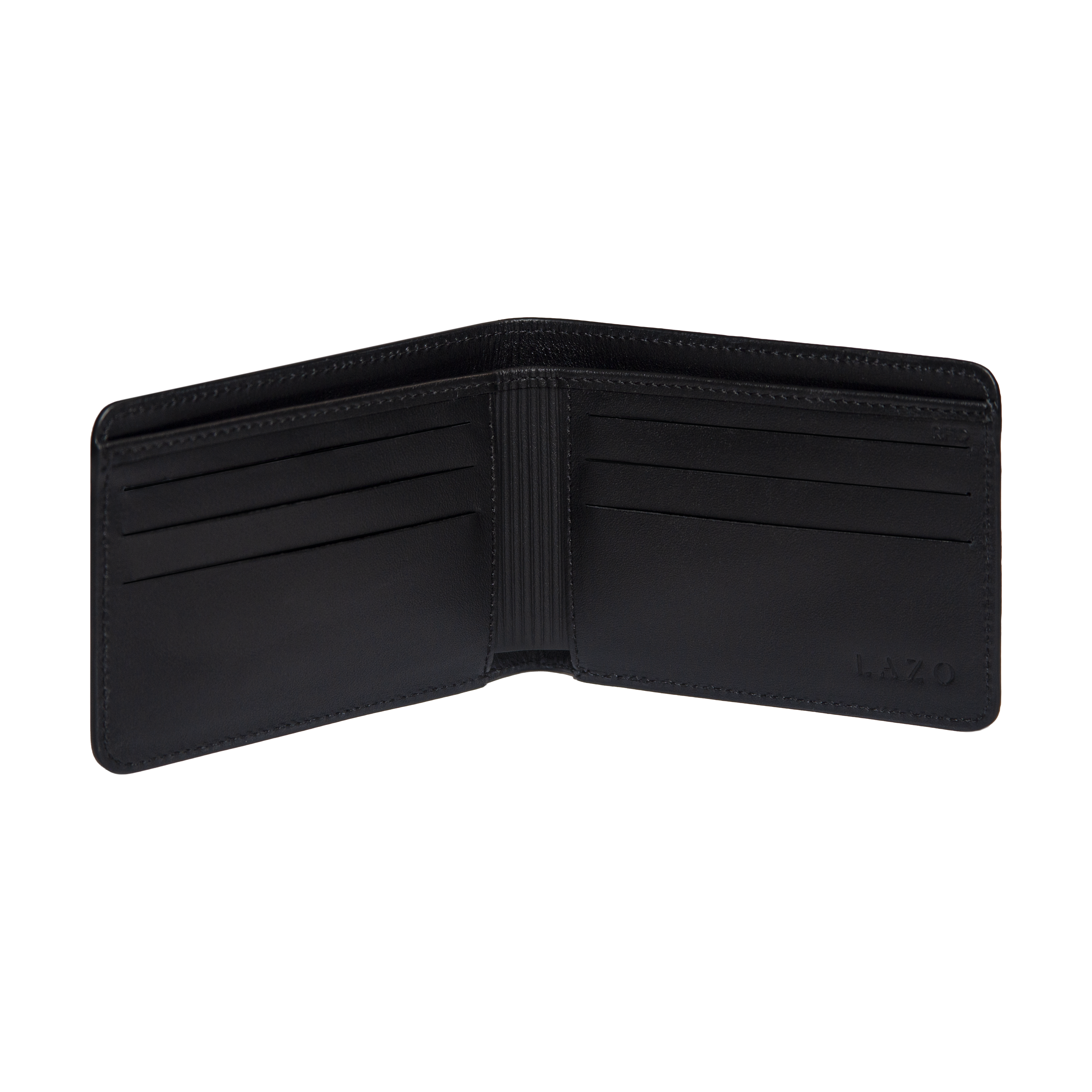Billetera Tradicional de Cuero (Carbono-Negra) — Con Grabado de Iniciales