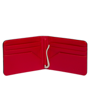 Billetera Tradicional Clip negra y roja personalizable con iniciales