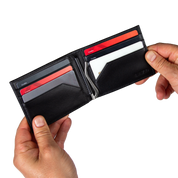 Billetera Tradicional Clip (Carbono-Negra) — Con Grabado de Iniciales