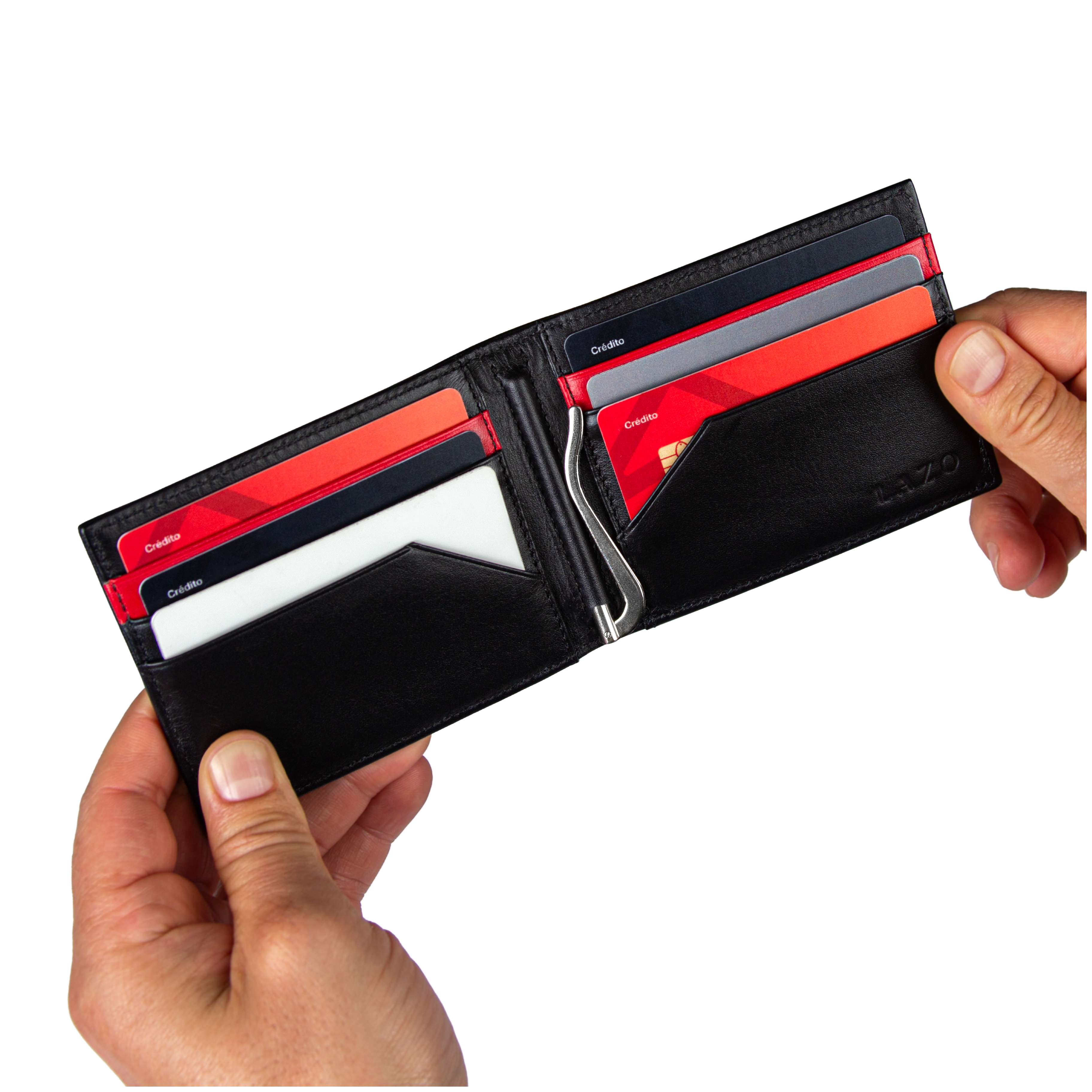 Billetera Clip tradicional de cuero negro