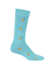 Medias color azul con lapices