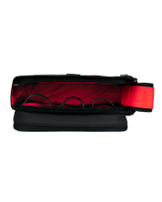 Neceser color carbono con interior rojo para hombre ideal para regalo, viajes o el dia a dia