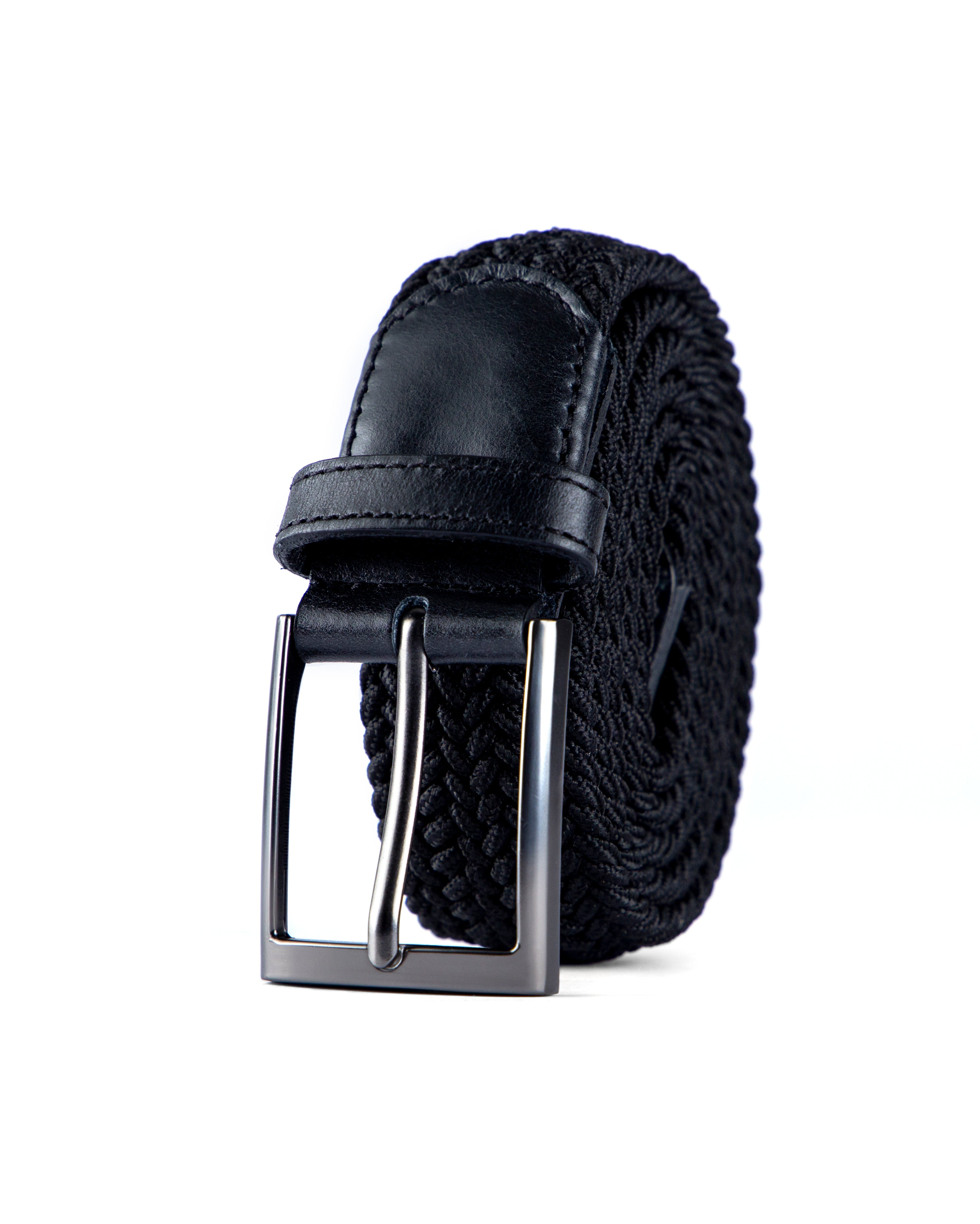 Cinturon trenzado negro para hombre ideal para regalo, la oficina o un dia casual
