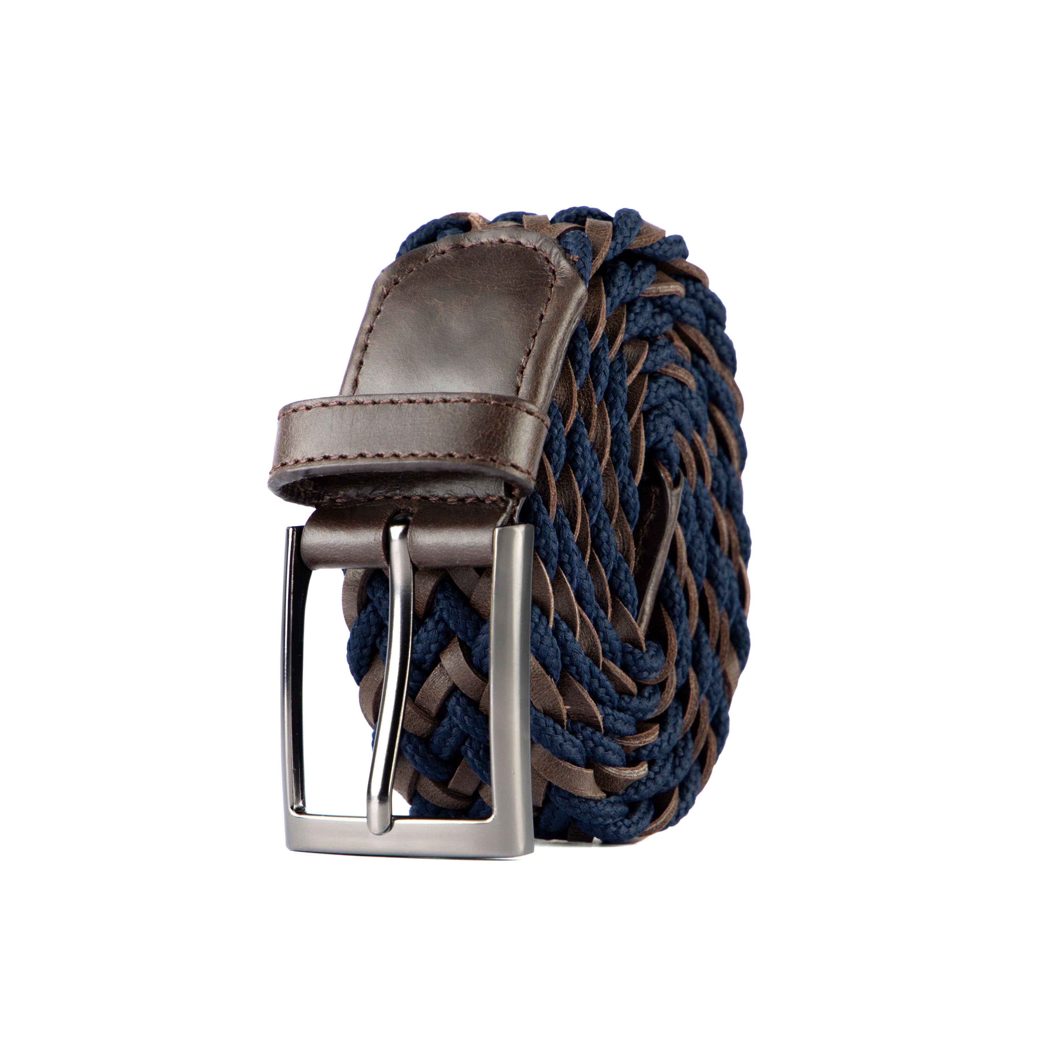 CINTURÓN LEATHER FUSION Azul-Café