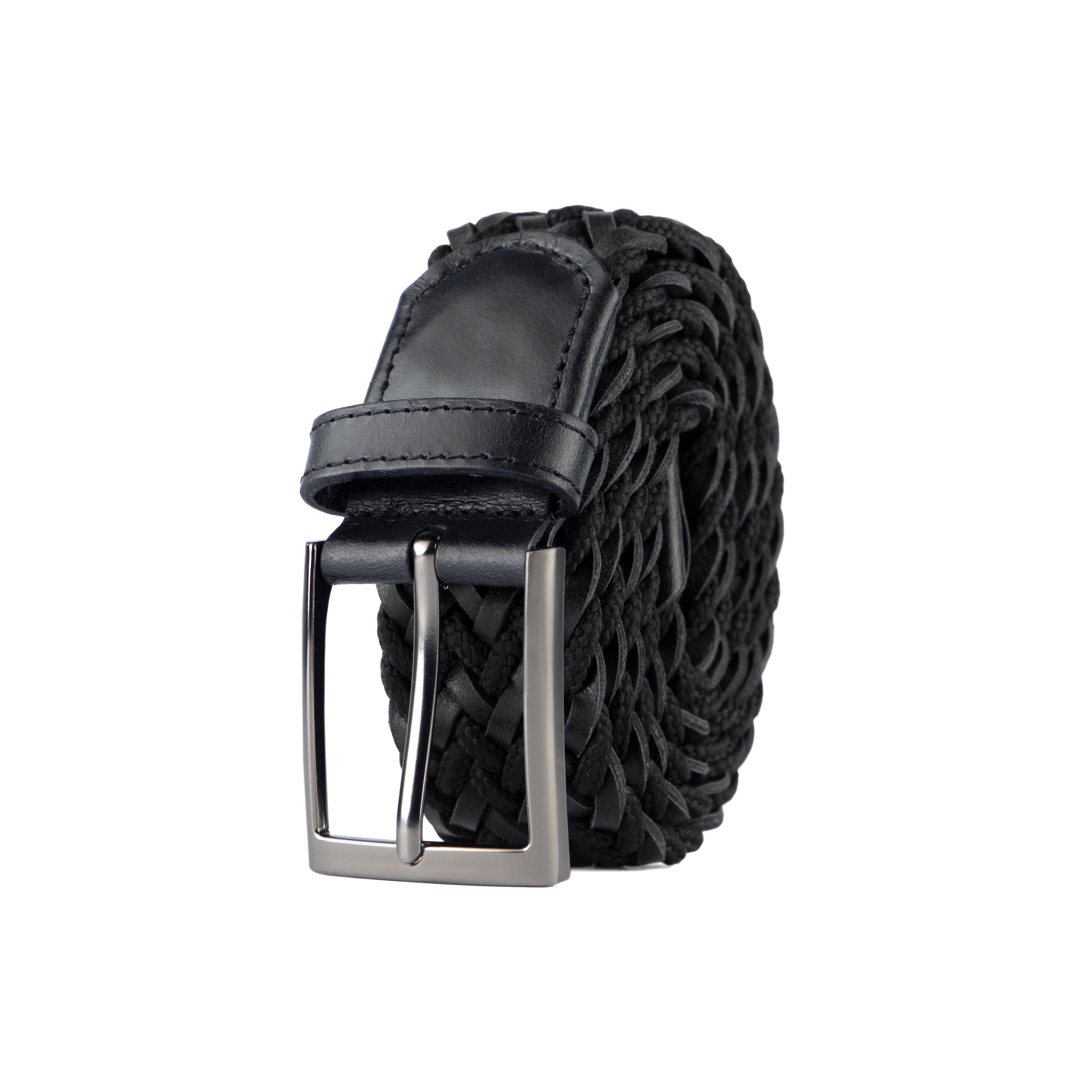 CINTURÓN LEATHER FUSION  Negro