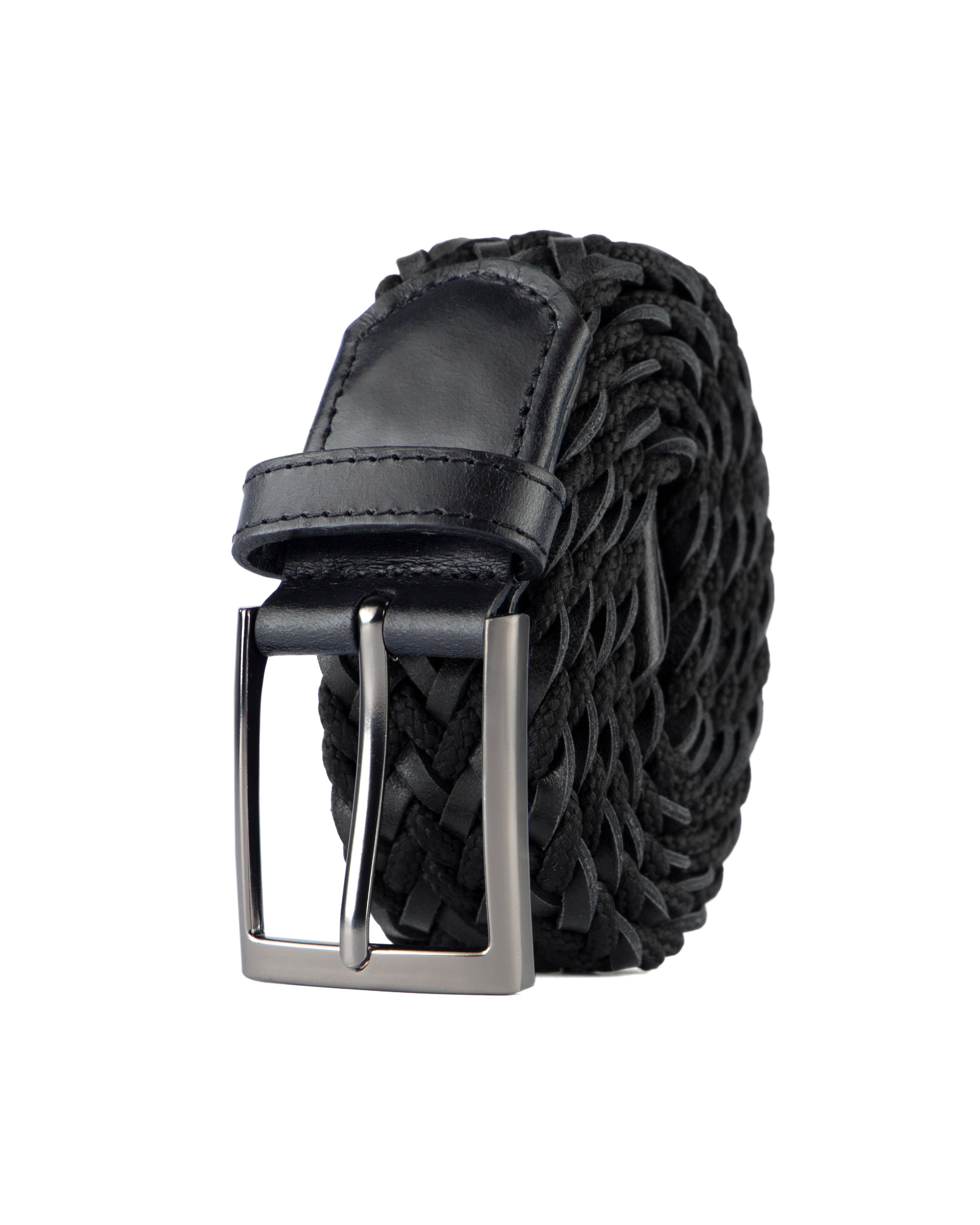 Cinturon de cuero trenzado negro para hombre ideal para regalo,  la oficina o un dia casual