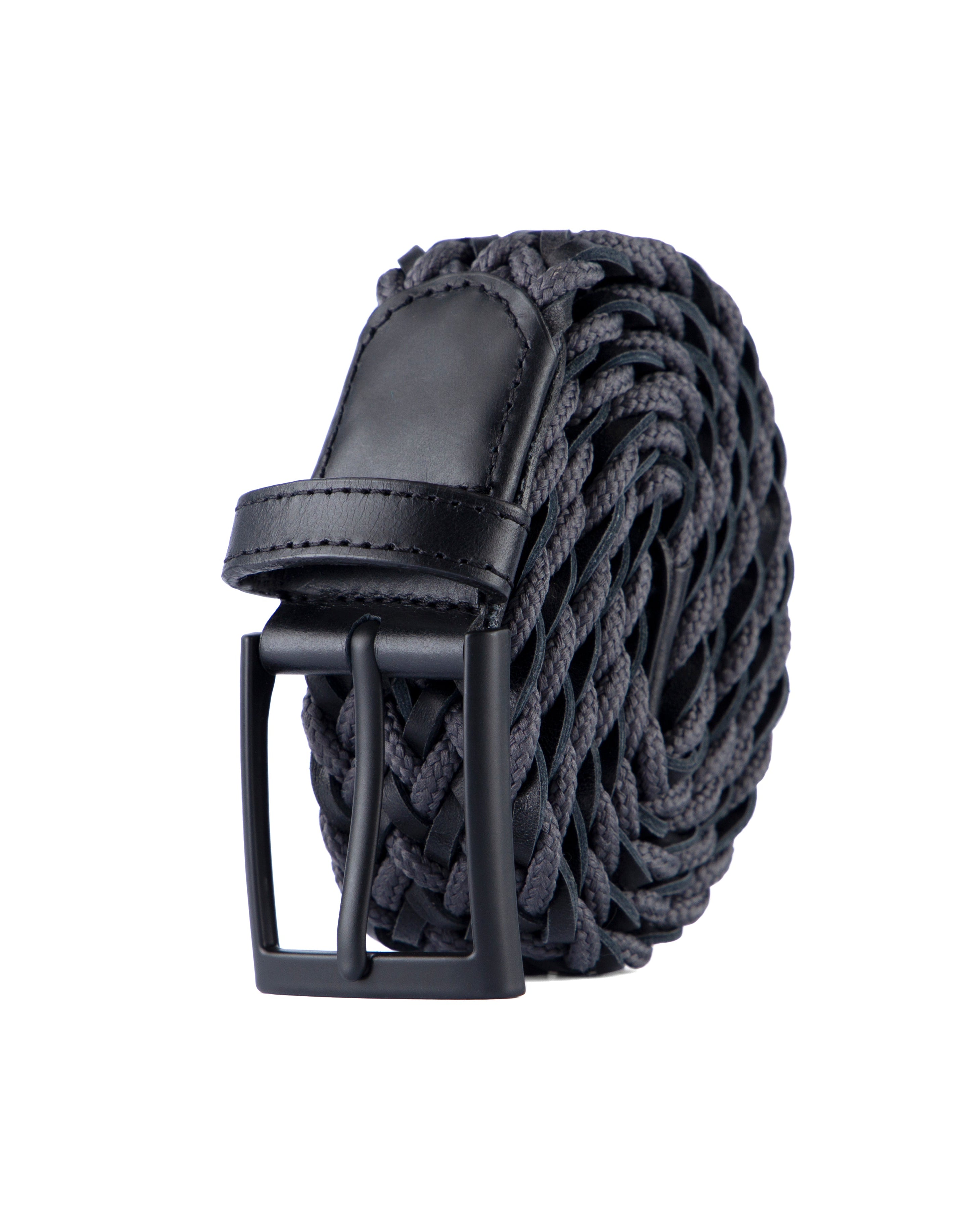 Cinturon de cuero trenzado gris para hombre ideal para regalo, la oficina o un dia casual