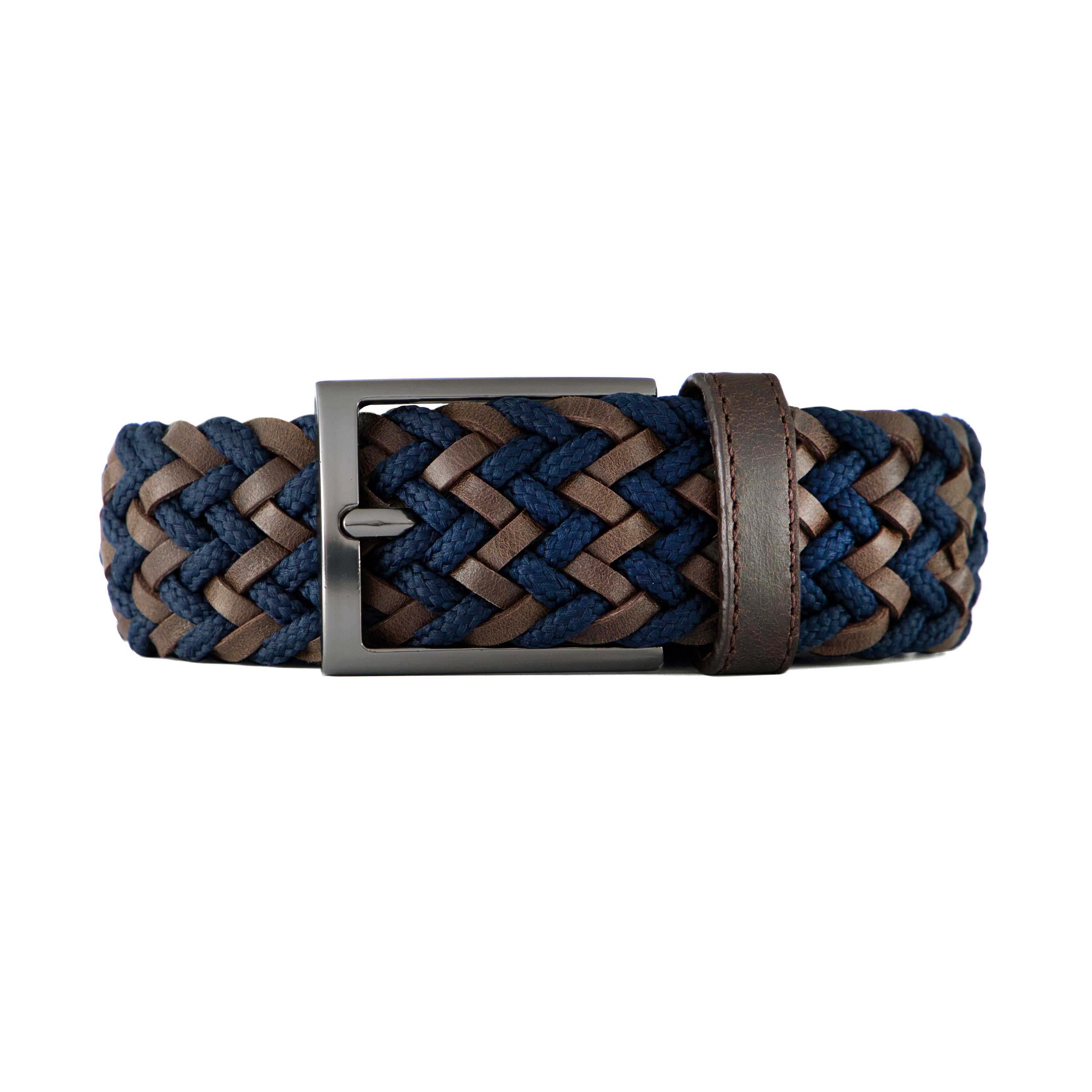 CINTURÓN LEATHER FUSION Azul-Café