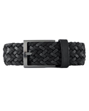 Cinturon de cuero trenzado negro para hombre ideal para regalo,  la oficina o un dia casual