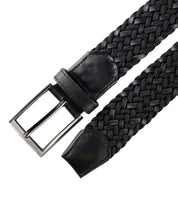 Cinturon de cuero trenzado negro para hombre ideal para regalo,  la oficina o un dia casual