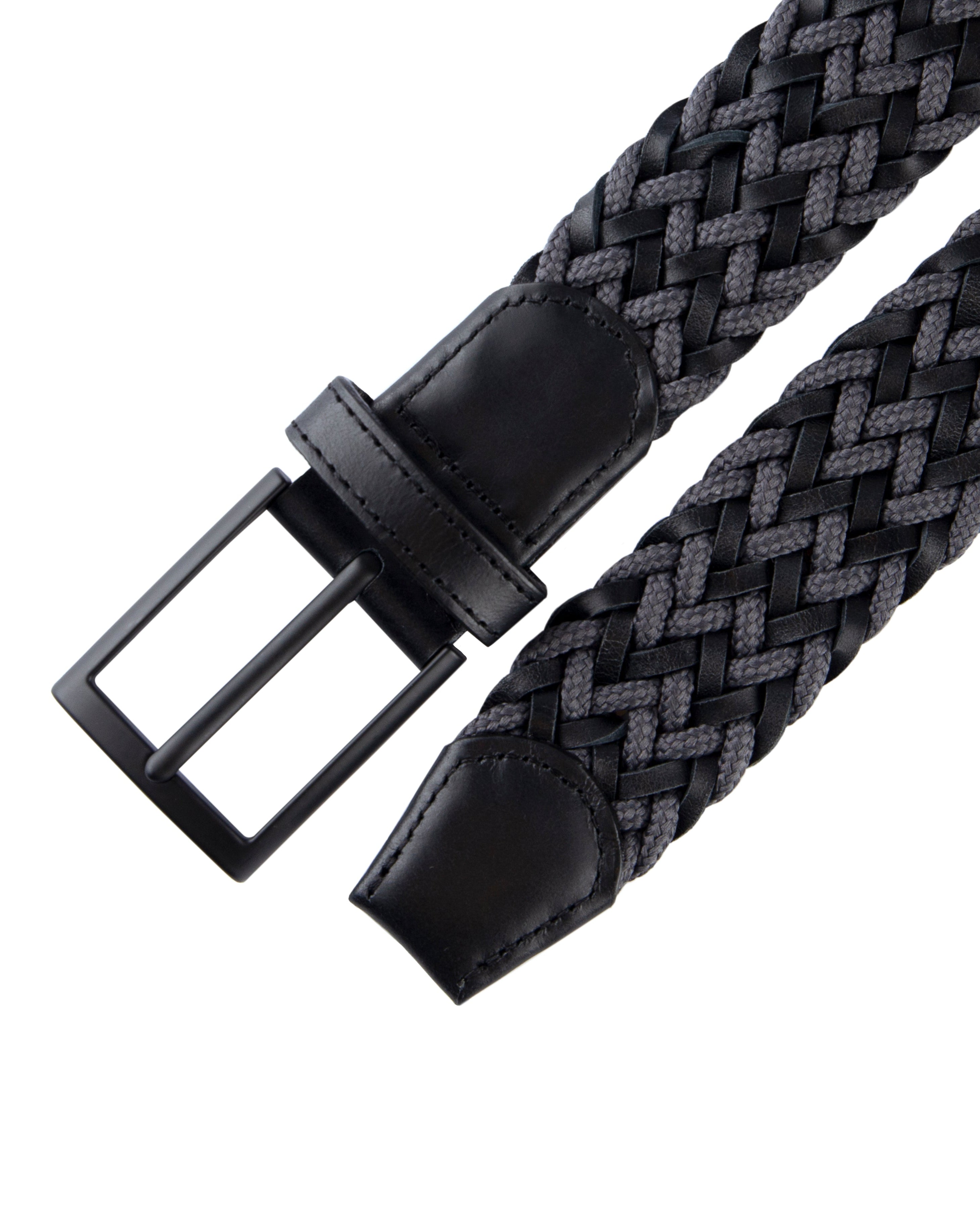 Cinturon de cuero trenzado gris para hombre ideal para regalo, la oficina o un dia casual