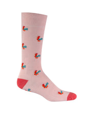 Medias rosadas de gallos para hombre