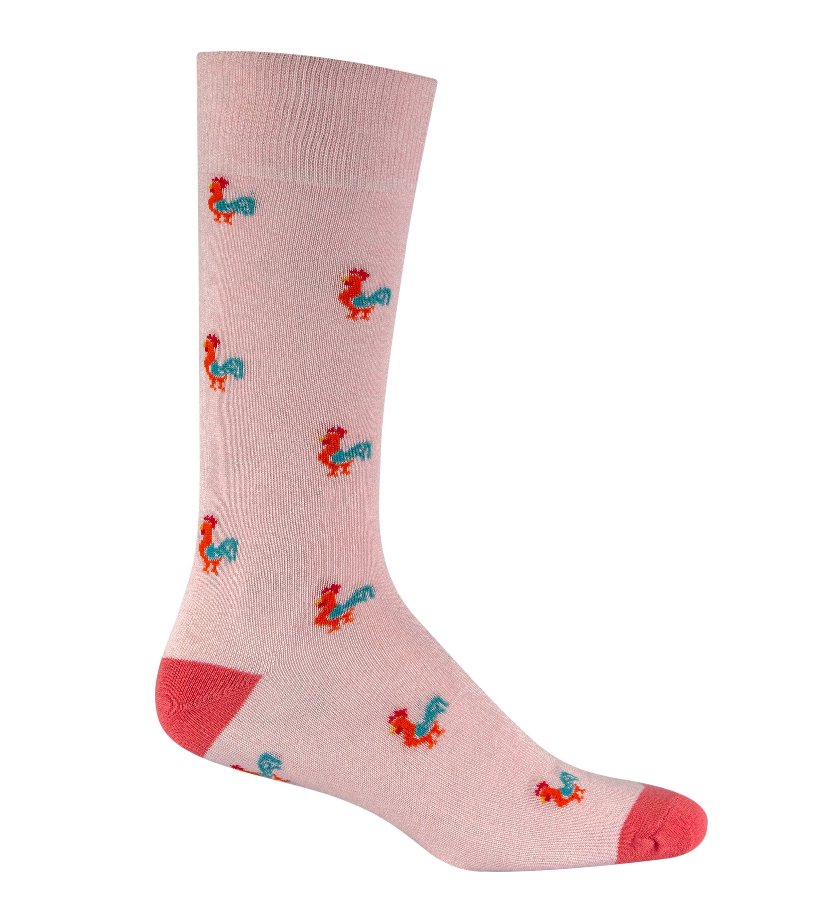 Medias rosadas de gallos para hombre