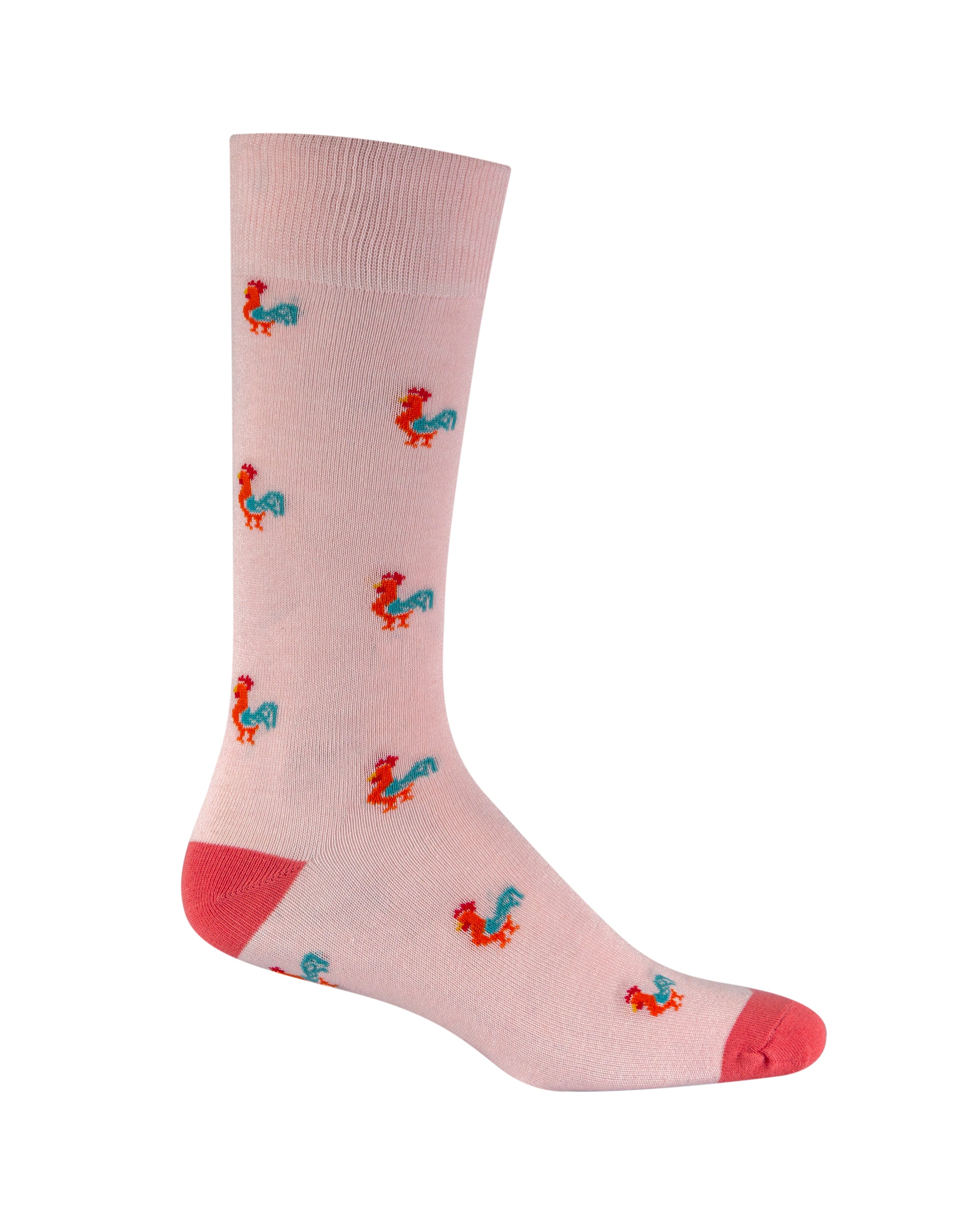 Medias rosadas de gallos para hombre