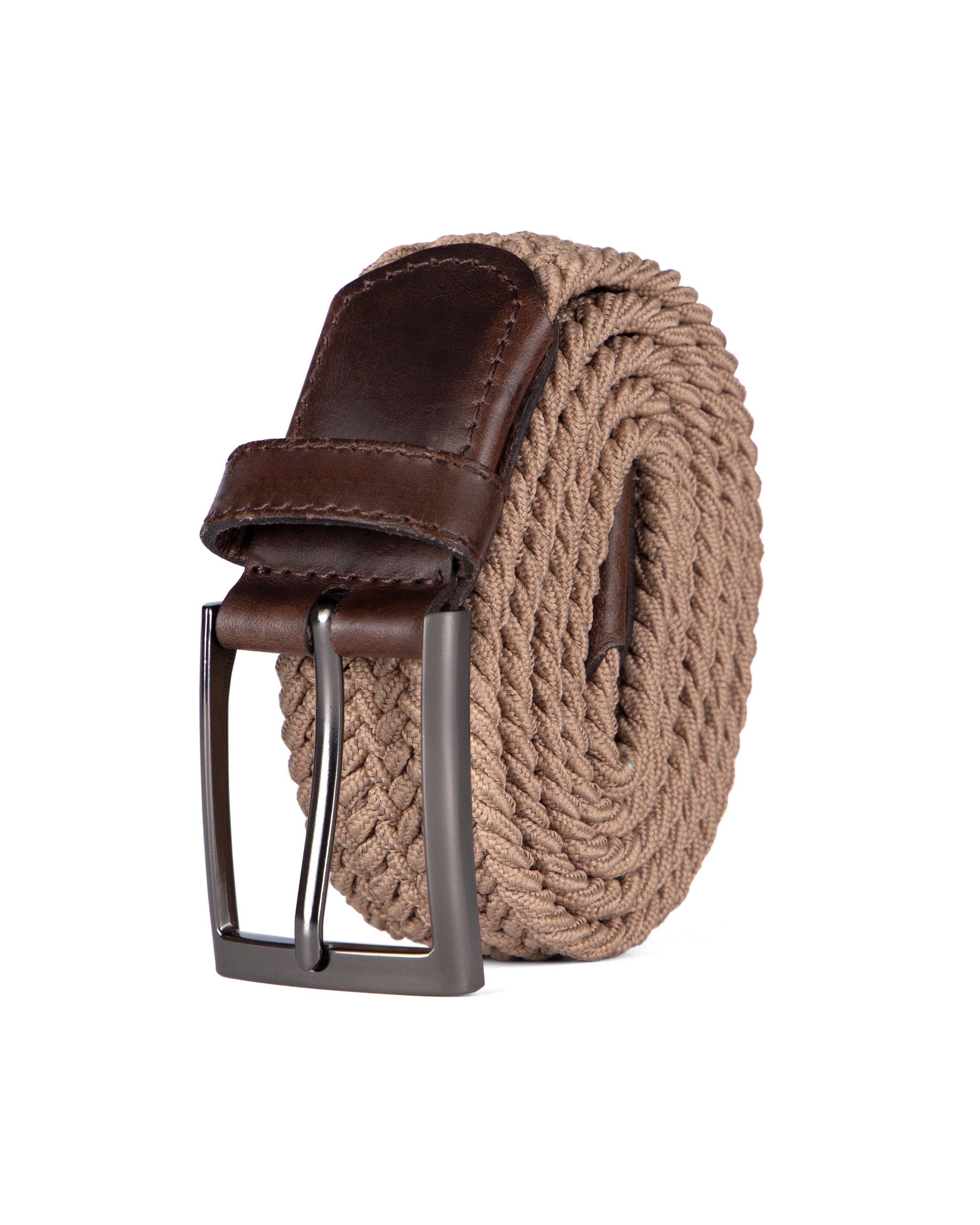 Cinturon trenzado color beige para hombre ideal para regalo, a oficina o un dia casual