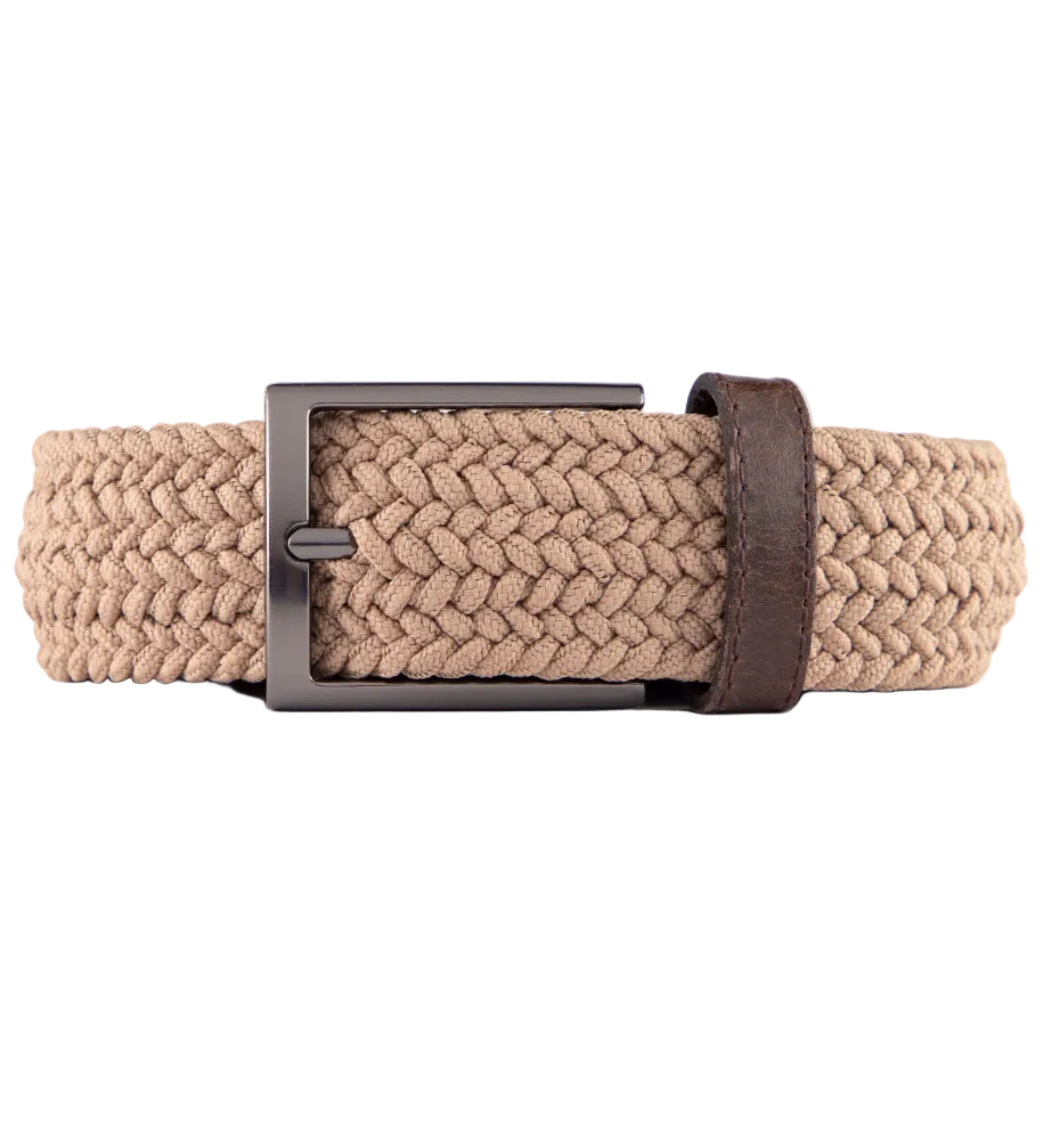 Cinturon trenzado color beige para hombre ideal para regalo, a oficina o un dia casual