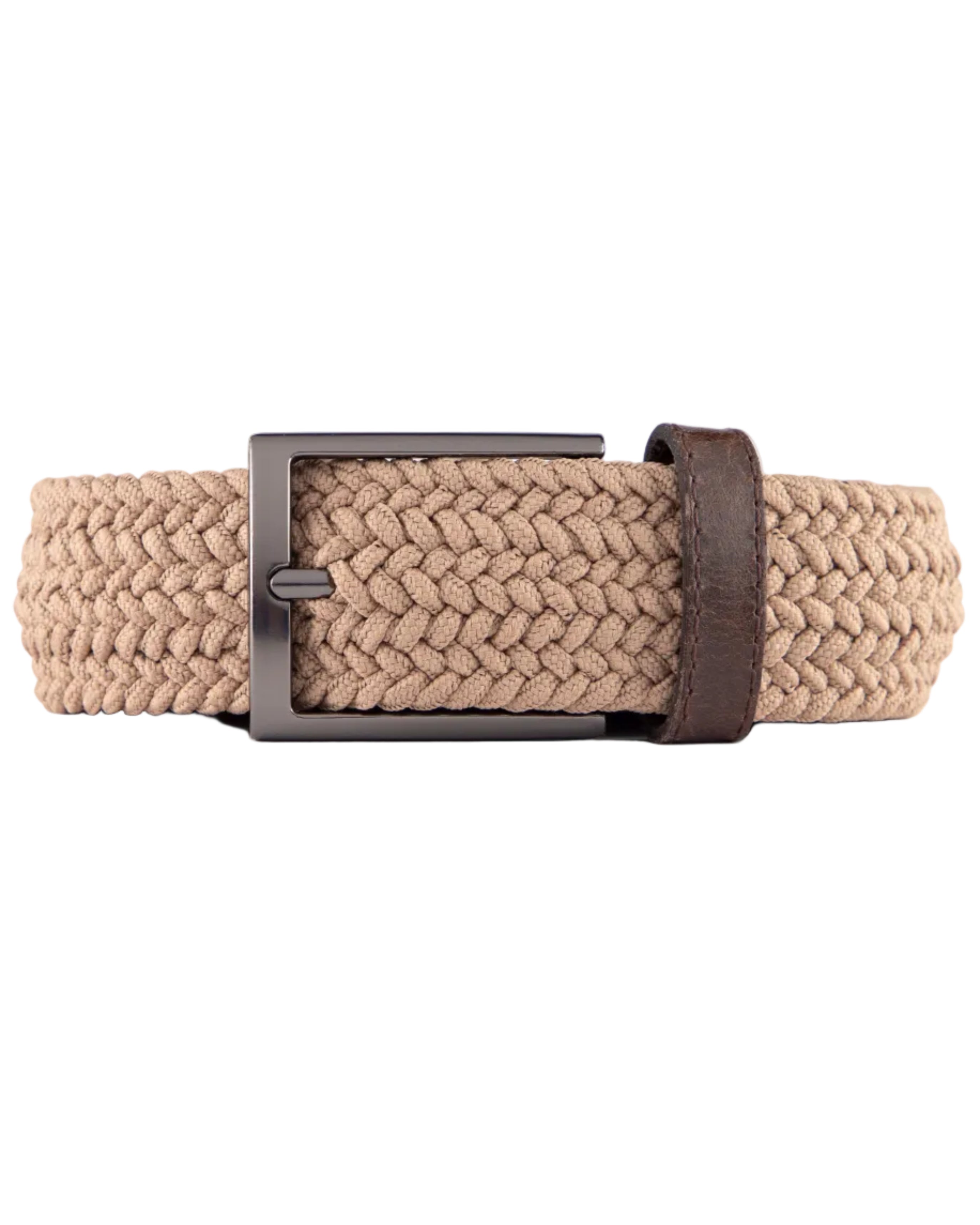 Cinturon trenzado color beige para hombre ideal para regalo, a oficina o un dia casual