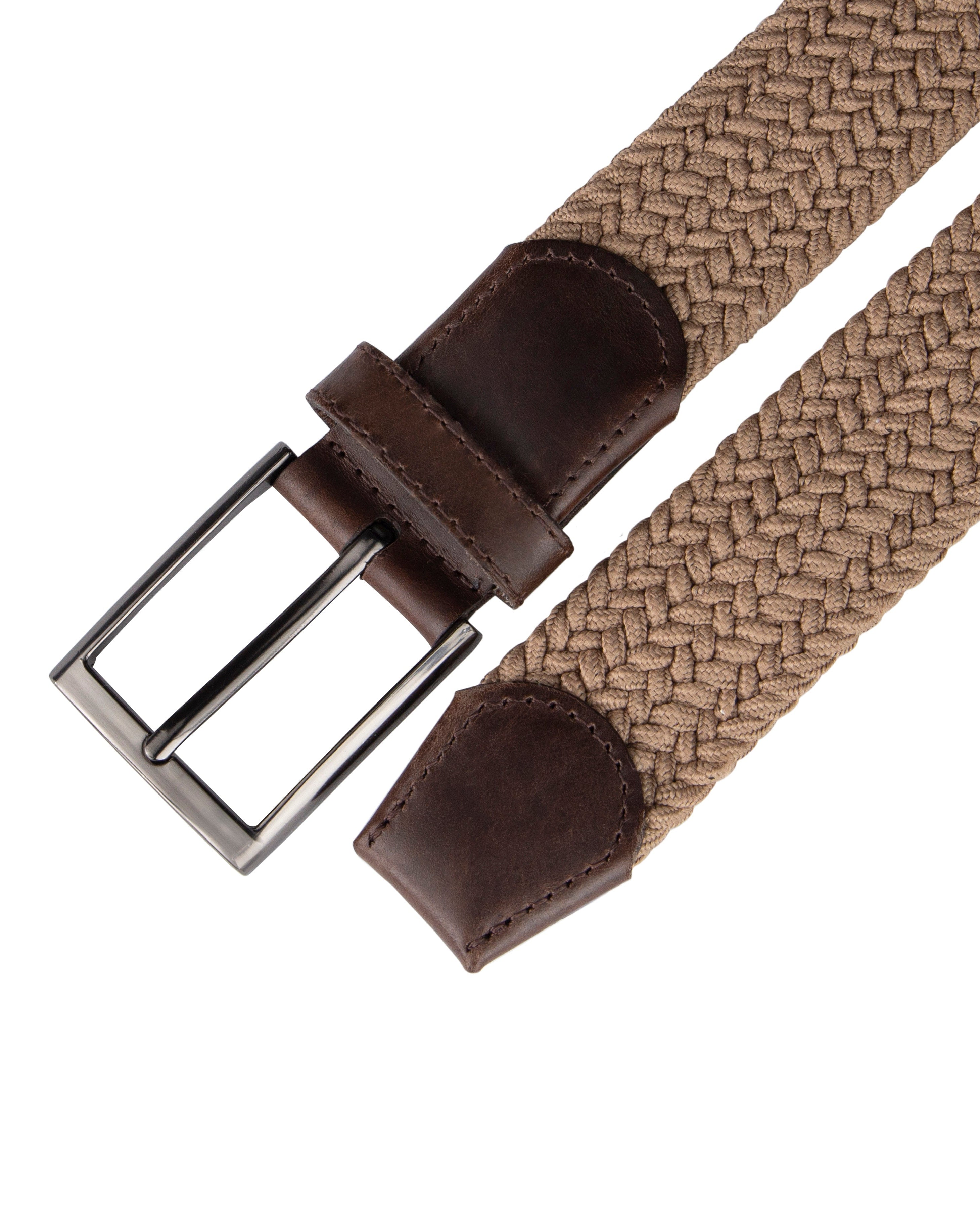 Cinturon trenzado color beige para hombre ideal para regalo, a oficina o un dia casual
