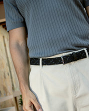 Cinturon trenzado negro para hombre ideal para regalo, la oficina o un dia casual