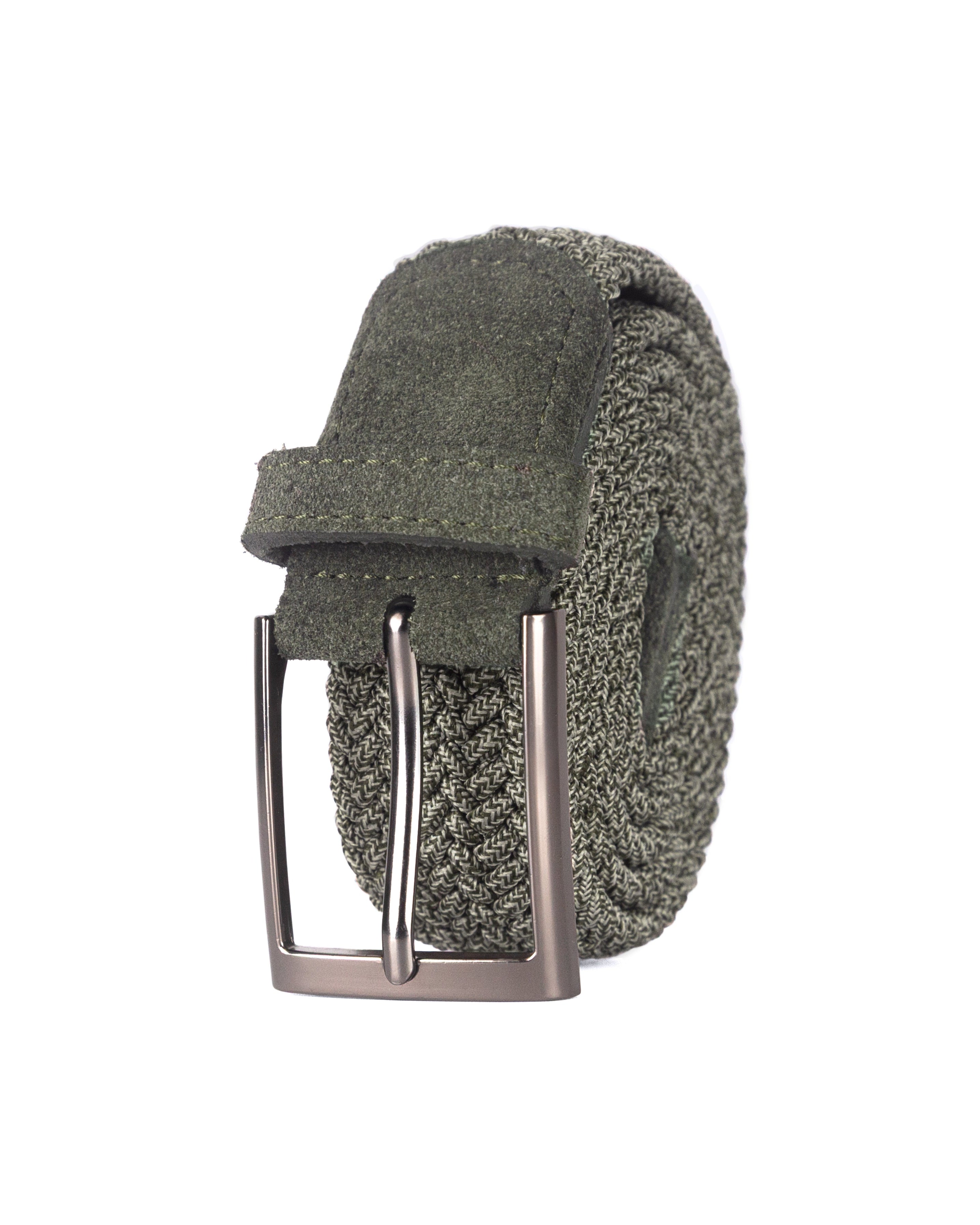 Cinturon trenzado verde para hombre ideal para regalo, la oficina o un día casual