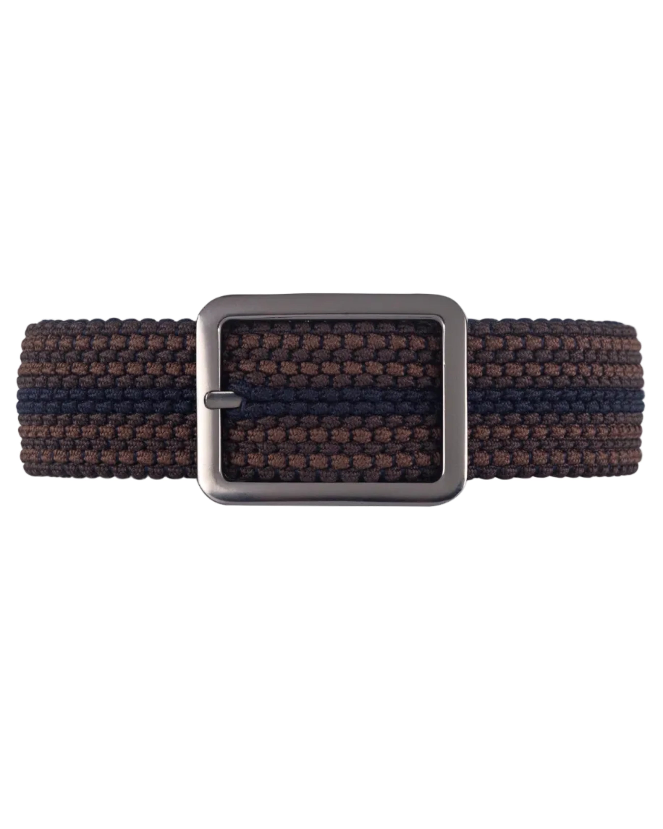 Cinturon doblefaz trenzado para hombre color cafe, azul y beige