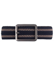 Cinturon doblefaz trenzado para hombre color cafe, azul y beige