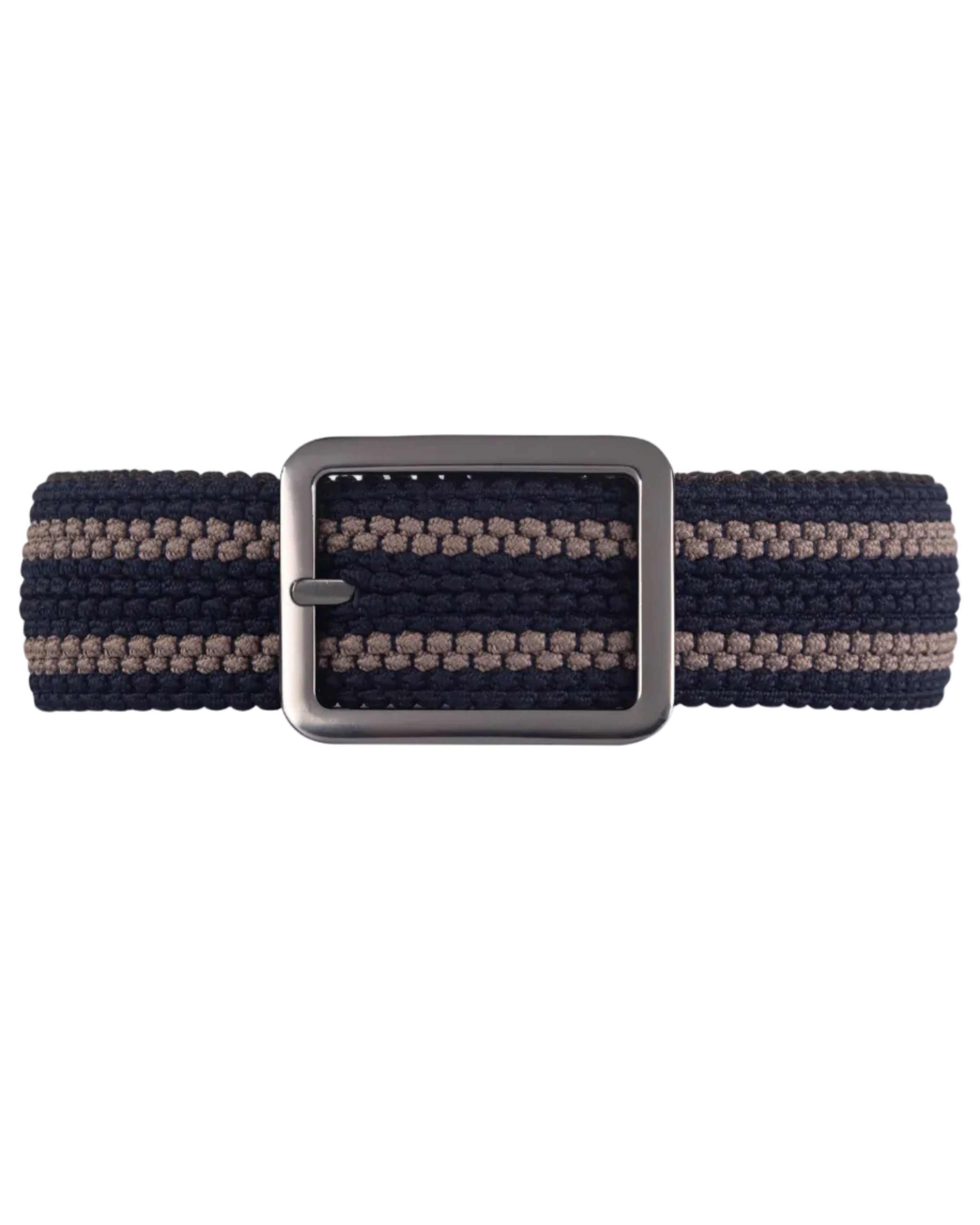 Cinturon doblefaz trenzado para hombre color cafe, azul y beige