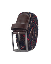 Cinturon trenzado para hombre color cafe rojo y blanco, ideal para dar regalo, ir a la oficina o una salida casual 