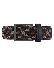 Cinturon trenzado para hombre color azul cafe y beige, ideal para dar regalo, ir a la oficina o una salida casual