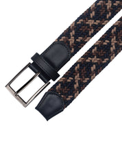 Cinturon trenzado para hombre color azul cafe y beige, ideal para dar regalo, ir a la oficina o una salida casual