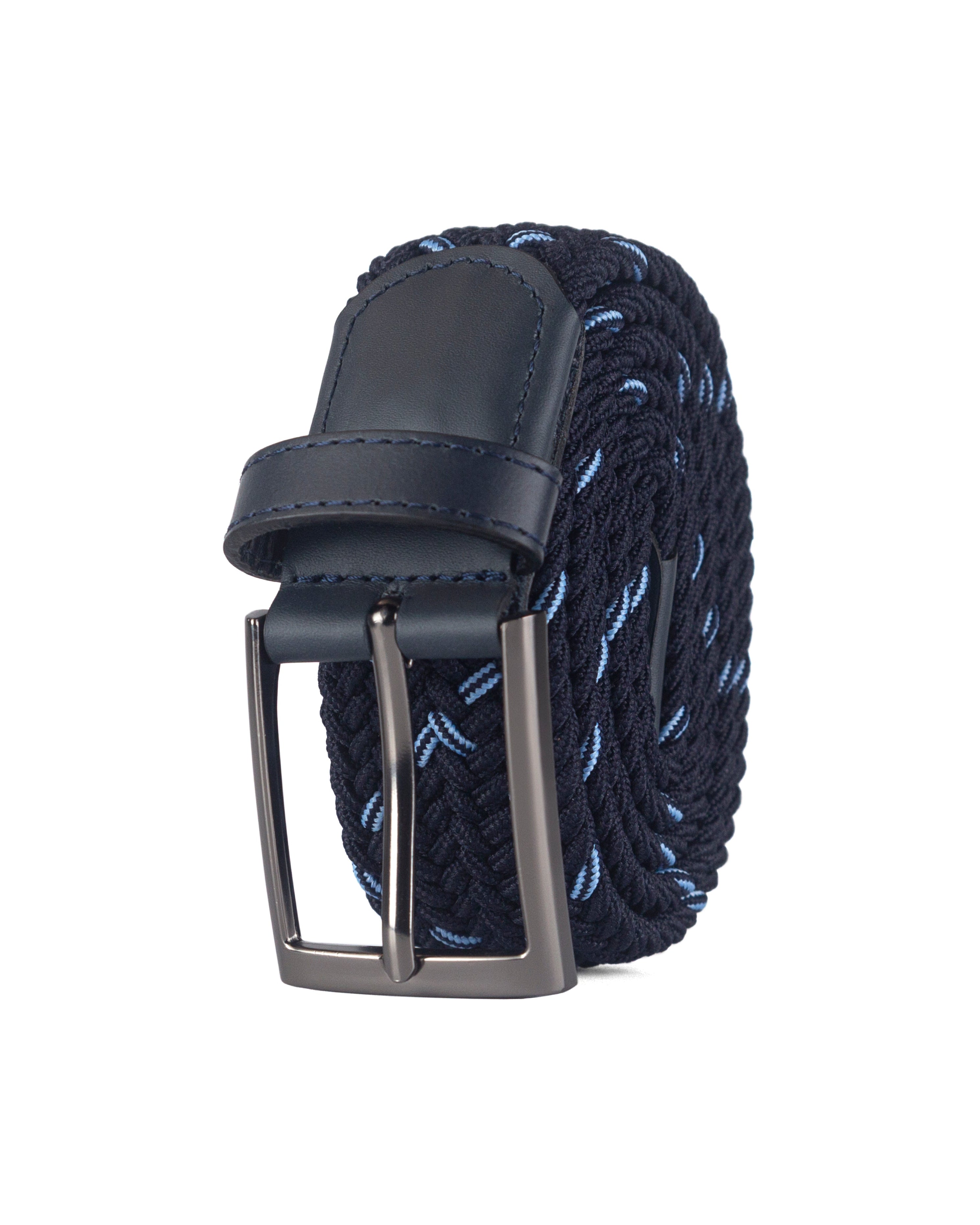 Cinturon trenzado para hombre color azul navy, ideal para dar un regalo, ir a la oficina o una salida casual