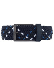 Cinturon trenzado para hombre color azul y blanco, ideal para dar un regalo, ir a la oficina o una salida casual