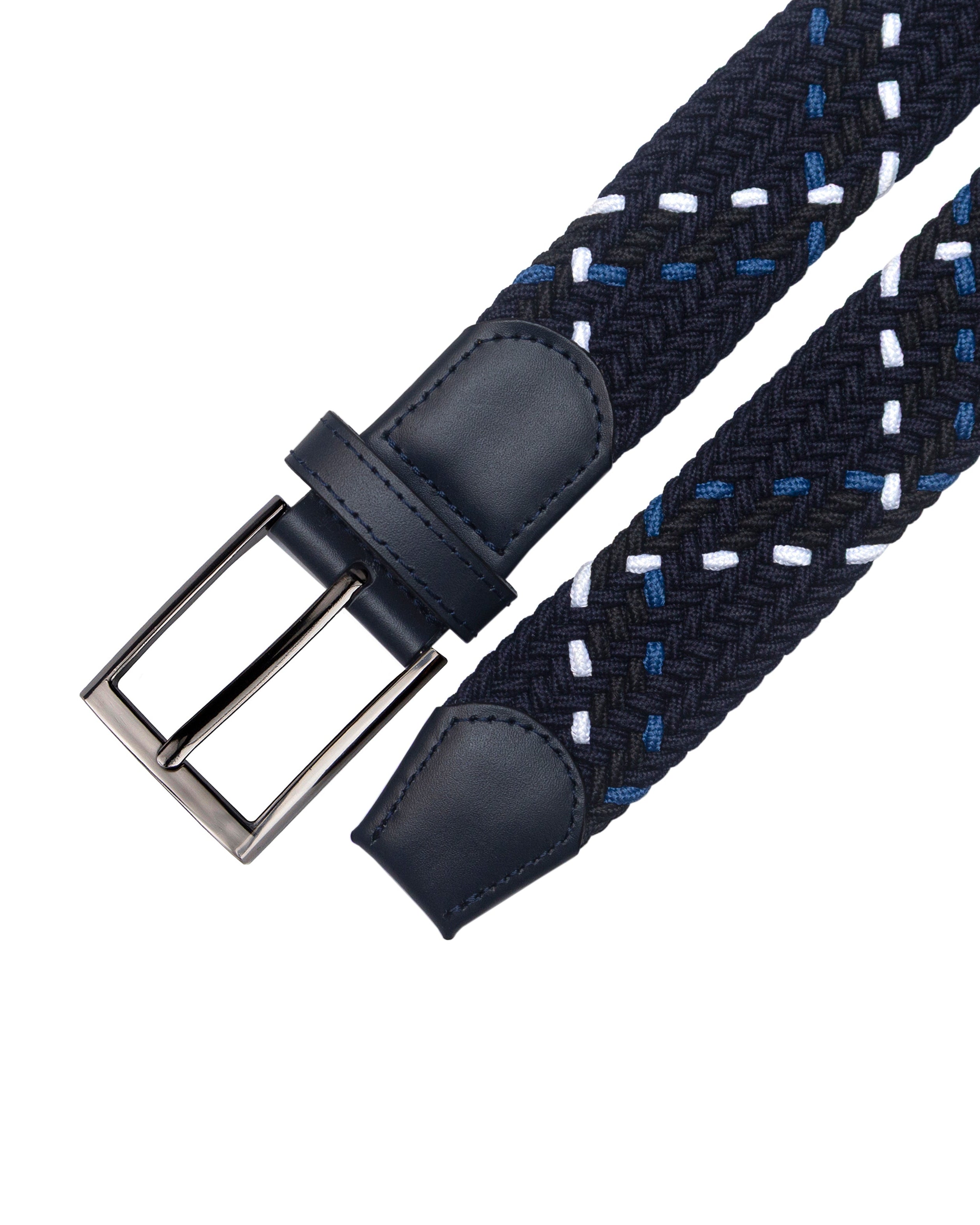 Cinturon trenzado para hombre color azul y cafe, ideal para dar un regalo, ir a la oficina o una salida casual