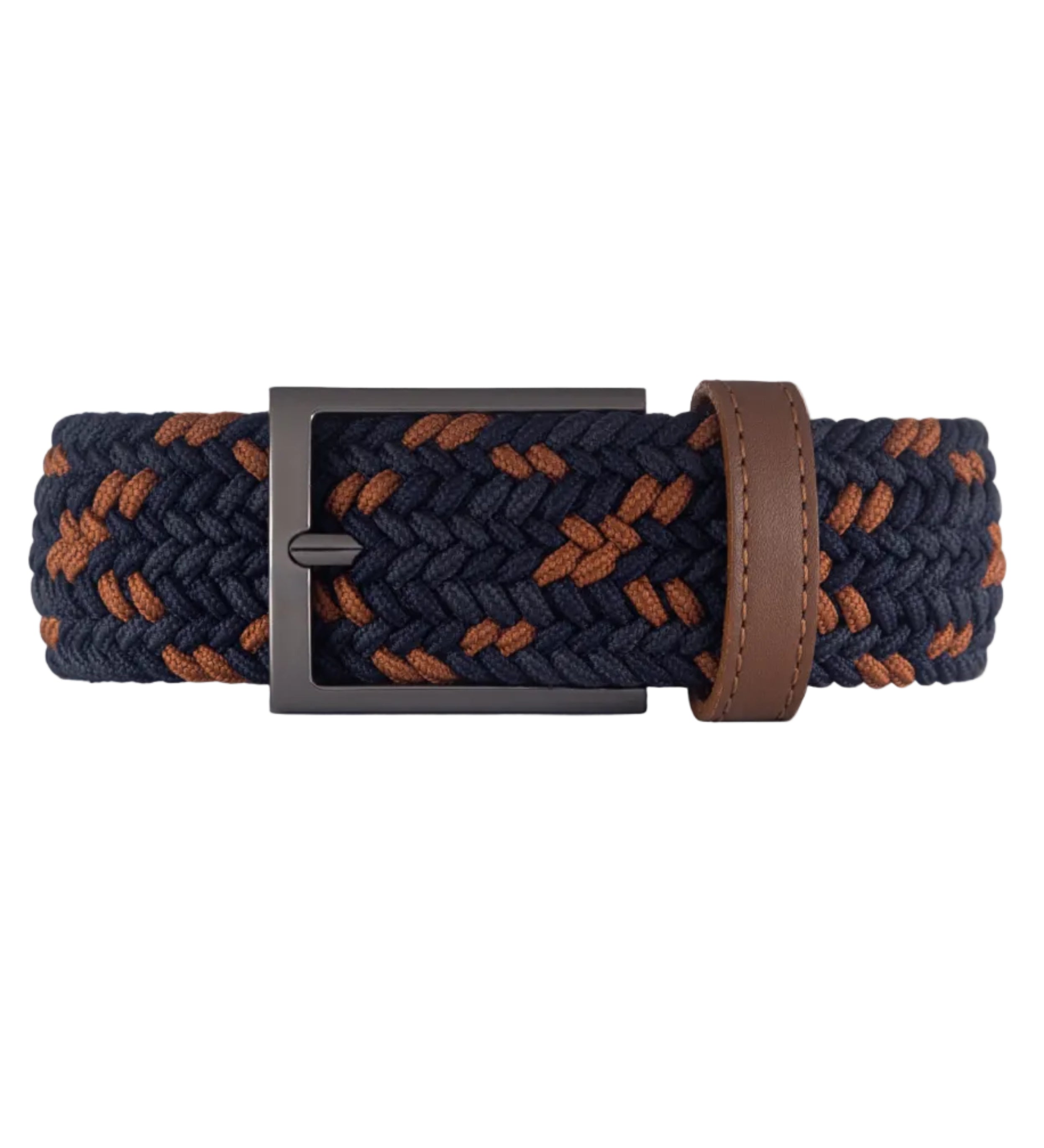 Cinturon trenzado para hombre color azul y cafe, ideal para dar un regalo, ir a la oficina o una salida casual