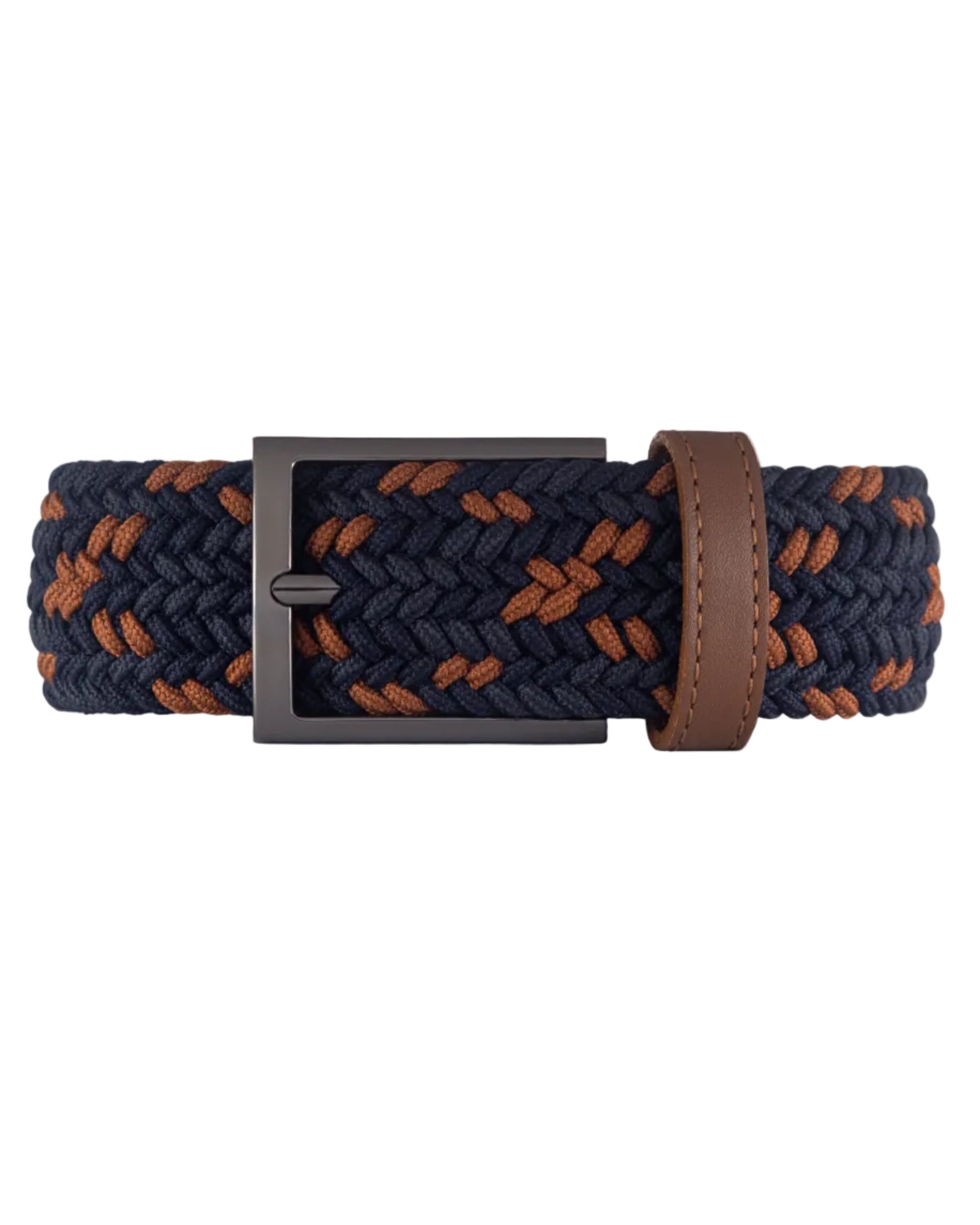 Cinturon trenzado para hombre color azul y cafe, ideal para dar un regalo, ir a la oficina o una salida casual