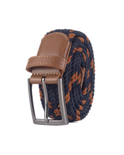 Cinturon trenzado para hombre color azul y cafe, ideal para dar un regalo, ir a la oficina o una salida casual