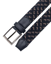 Cinturon trenzado para hombre color negro y beige, ideal para dar un regalo, ir a la oficina o una salida casual