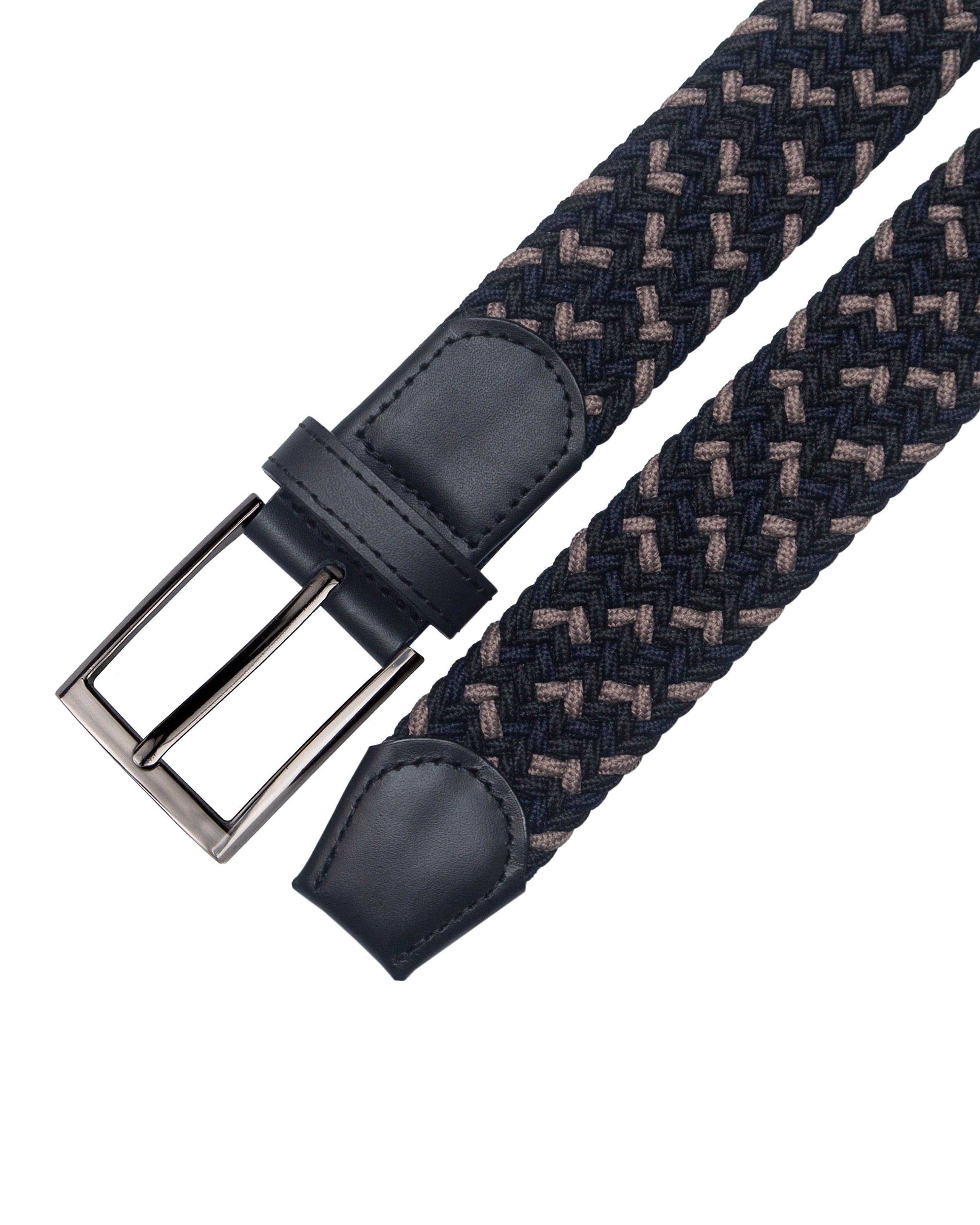 Cinturon trenzado para hombre color negro y beige, ideal para dar un regalo, ir a la oficina o una salida casual