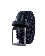 Cinturon trenzado negro y gris para hombre ideal para regalo, la oficina o un dia casual