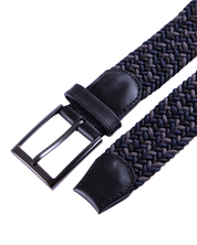 Cinturon trenzado negro y gris para hombre ideal para regalo, la oficina o un dia casual