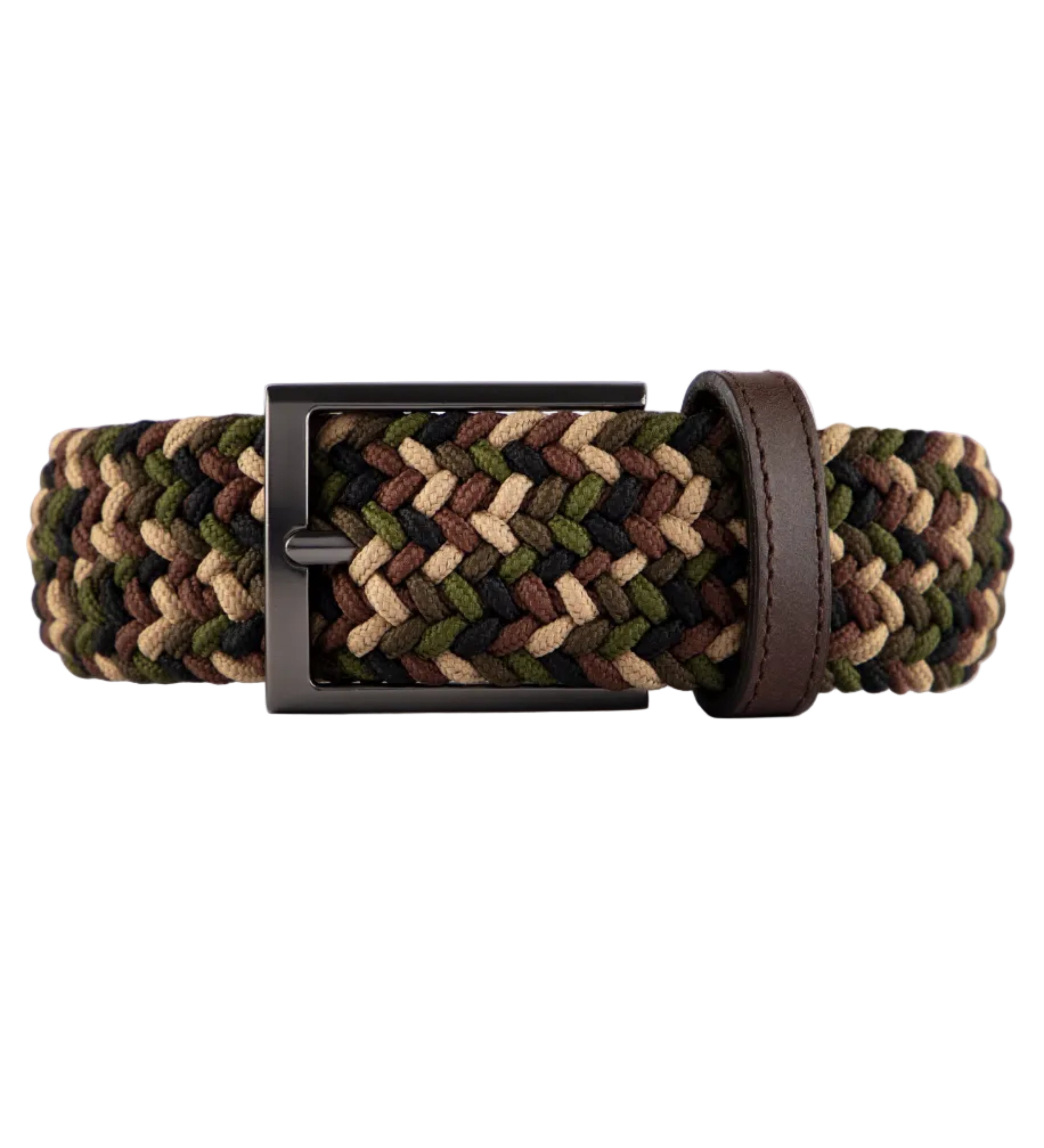 Cinturon trenzado camuflado para hombre ideal para regalo, la oficina o un dia casual