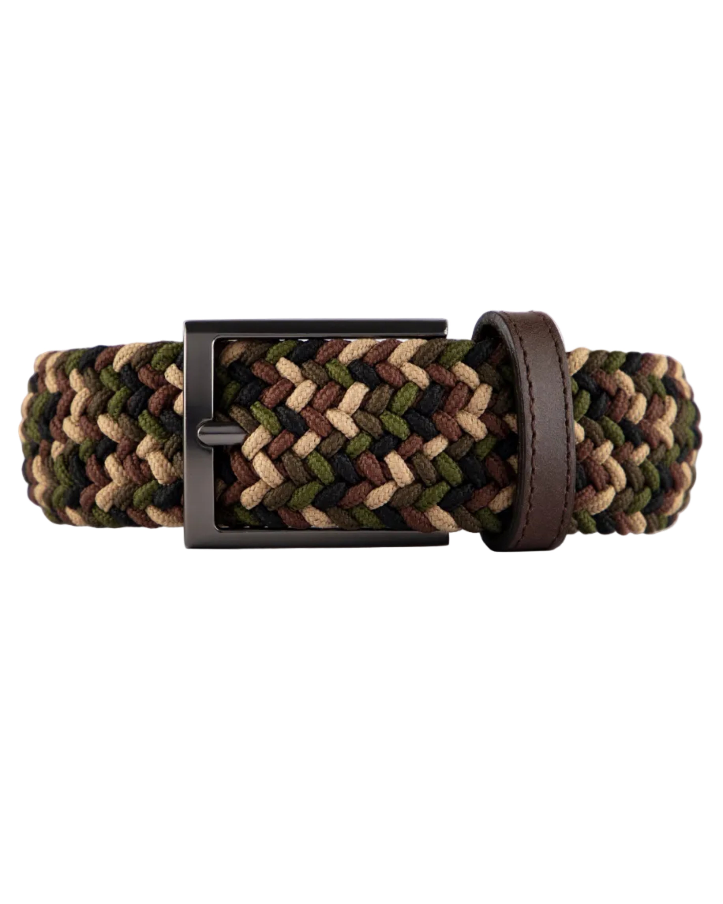 Cinturon trenzado camuflado para hombre ideal para regalo, la oficina o un dia casual