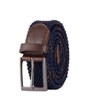 Cinturon trenzado color cafe y azul para hombre ideal para regalo, la oficina o una salida casual
