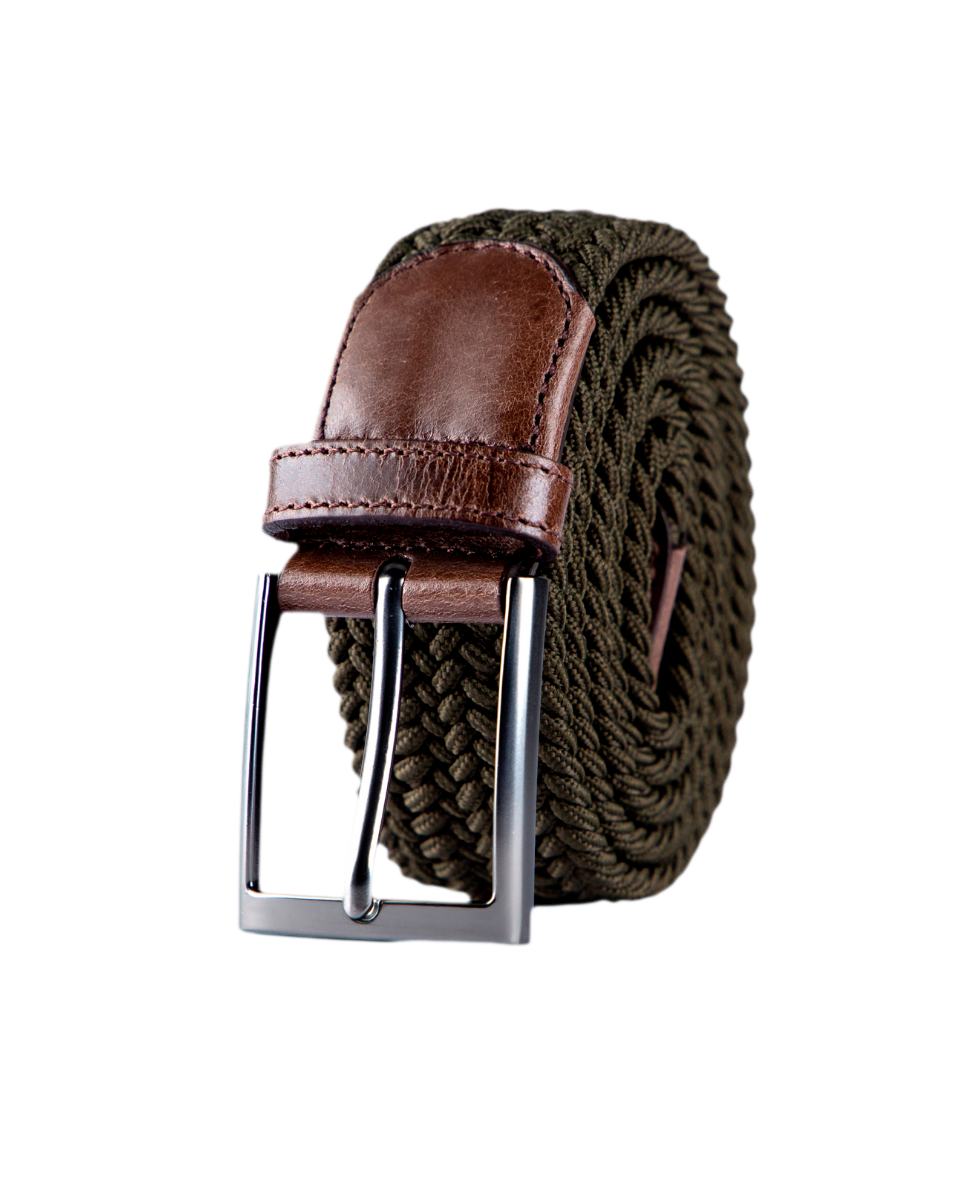Cinturon trenzado azul para hombre ideal para regalo, la oficina o un dia casual