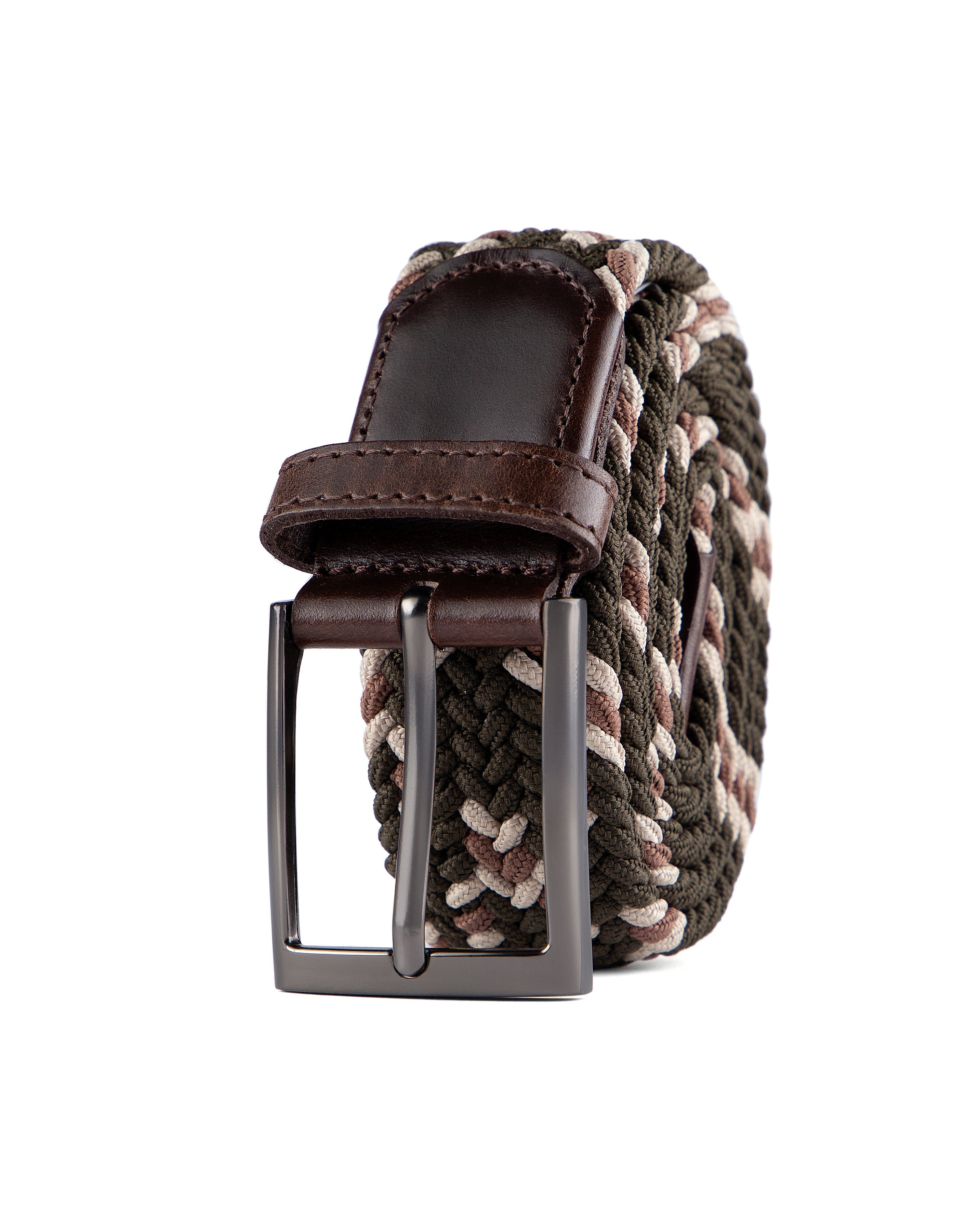 Cinturon trenzado cafe, verde oliva para hombre ideal para regalo, a oficina o un dia casual
