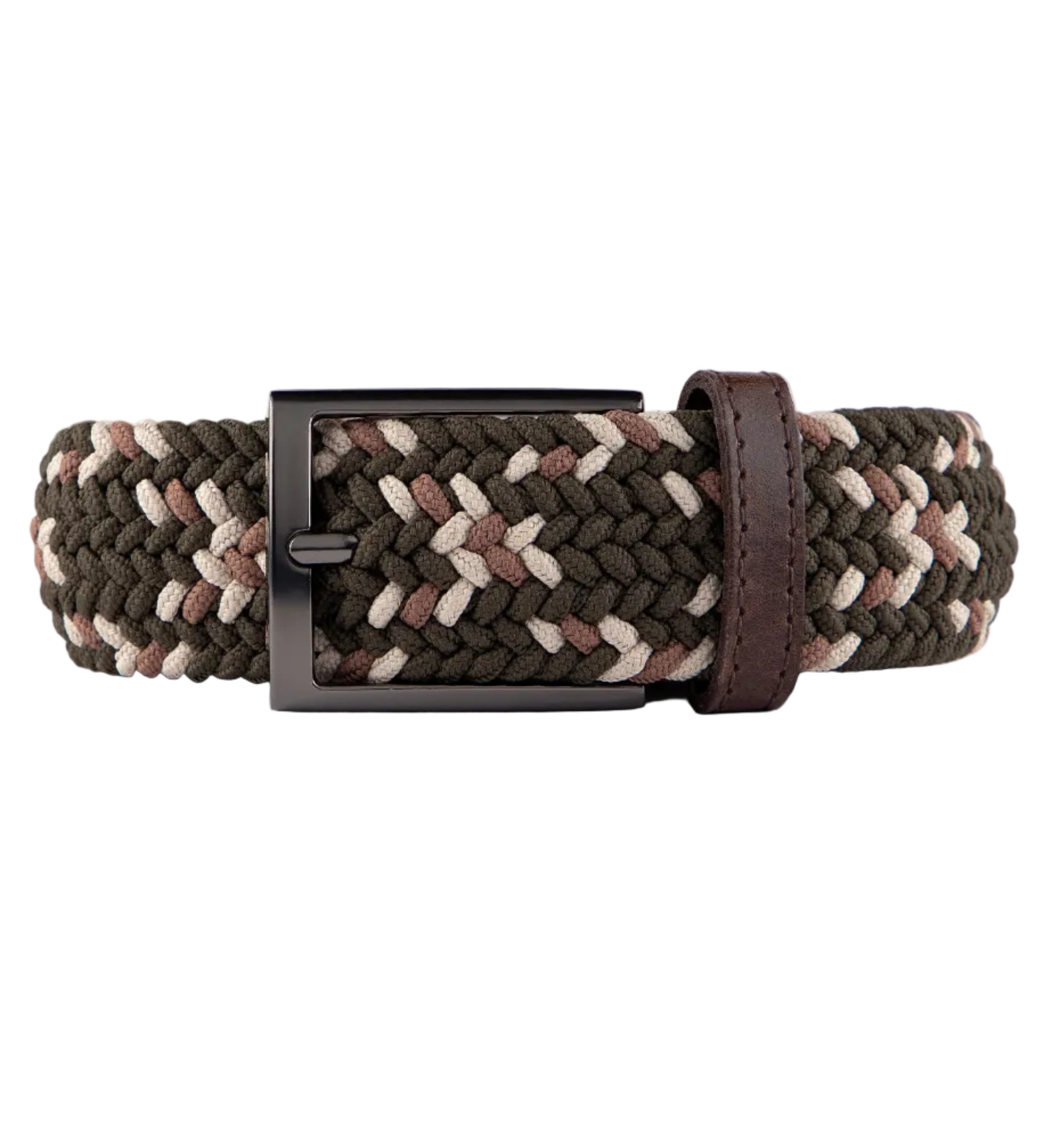 Cinturon trenzado cafe, verde oliva para hombre ideal para regalo, a oficina o un dia casual