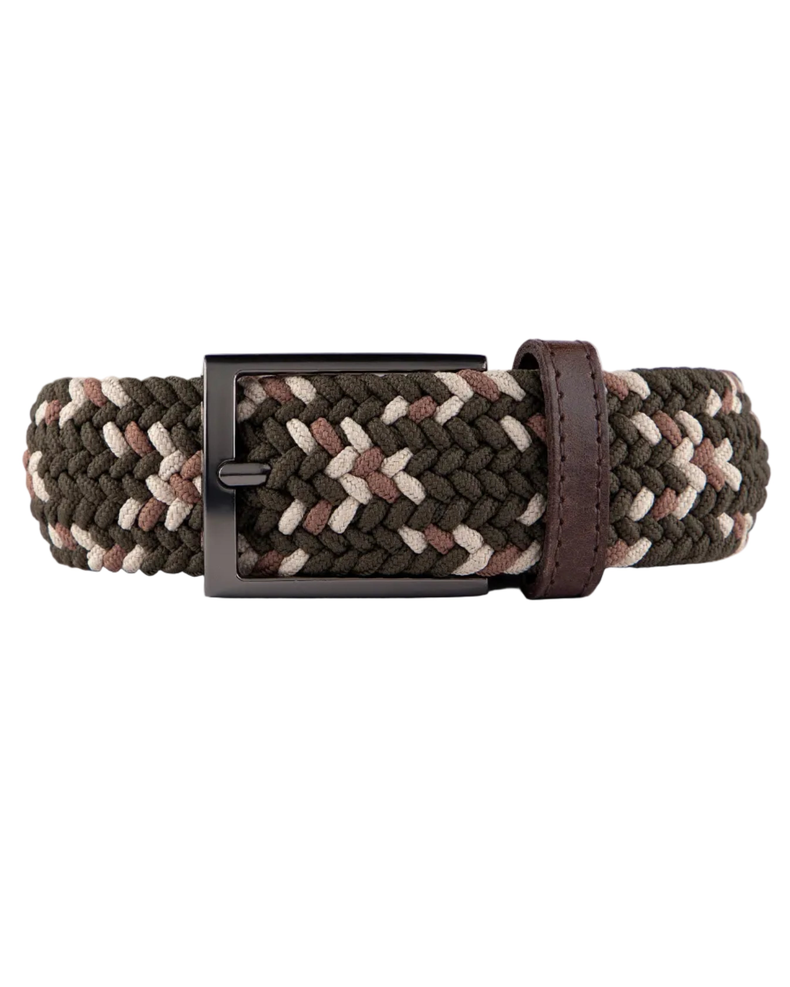 Cinturon trenzado cafe, verde oliva para hombre ideal para regalo, a oficina o un dia casual