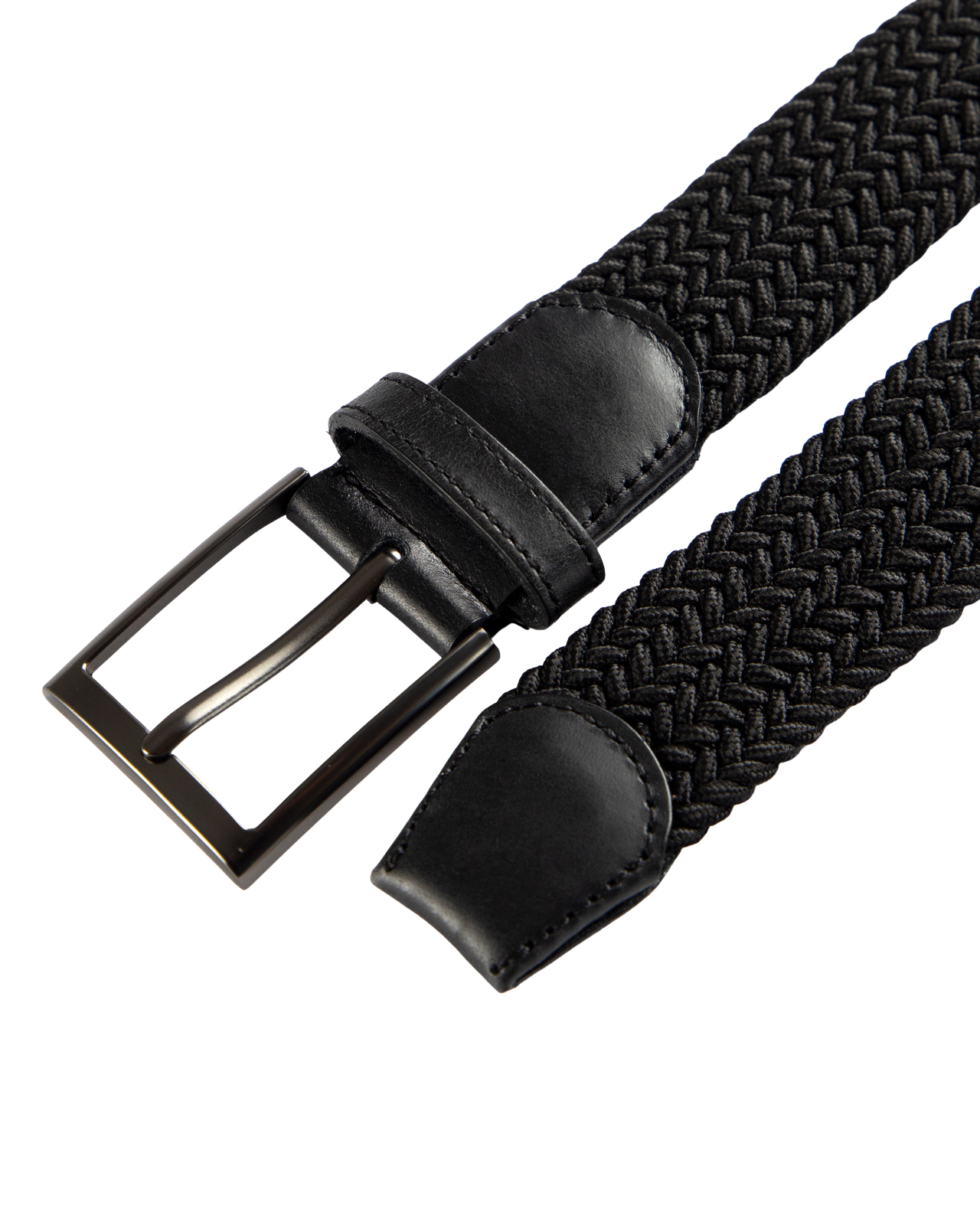 Cinturon trenzado negro para hombre ideal para regalo, la oficina o un dia casual