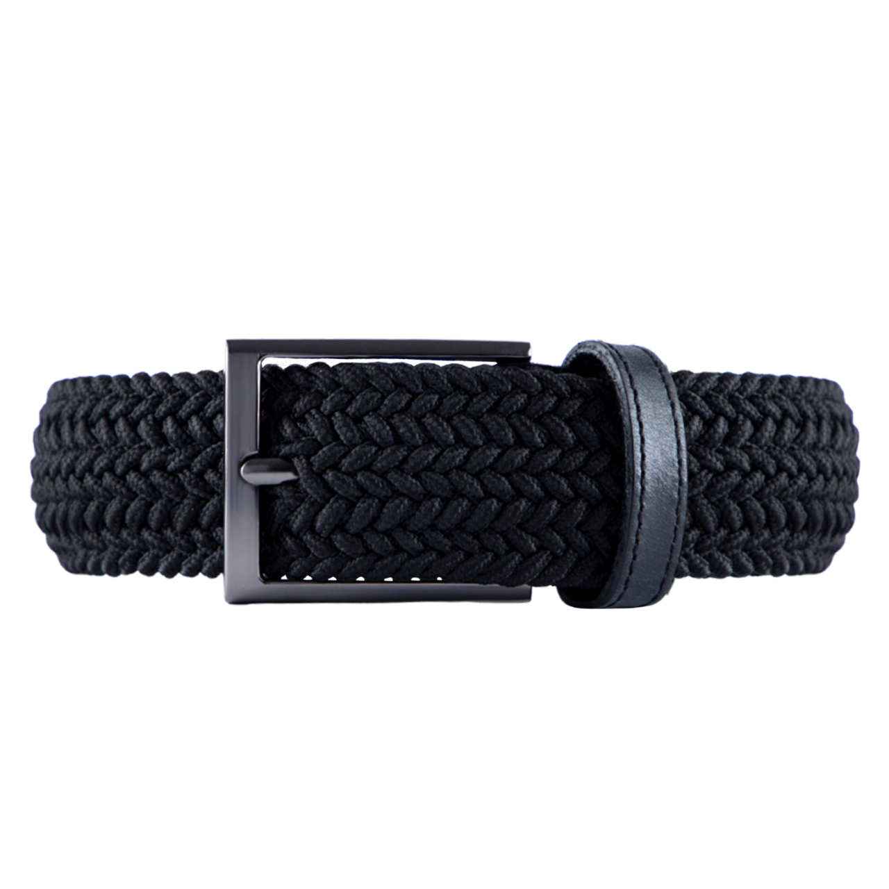 Cinturon trenzado negro para hombre ideal para regalo, la oficina o un dia casual