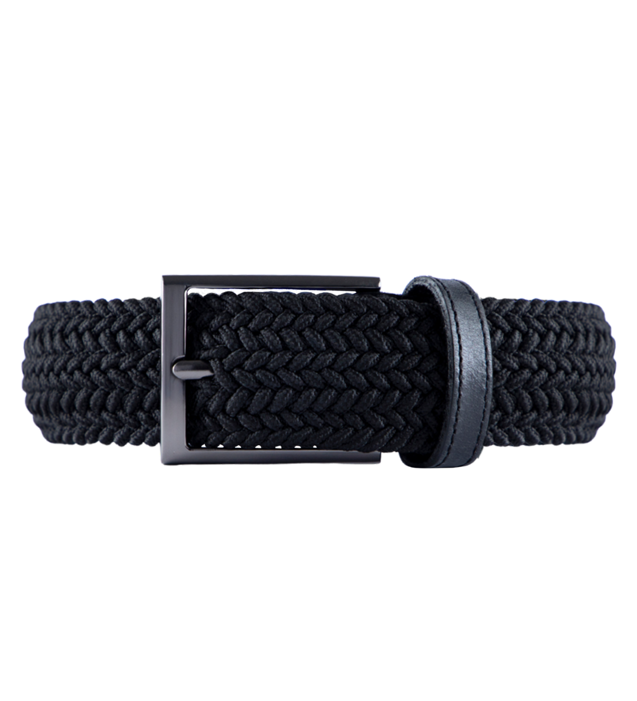 Cinturon trenzado negro para hombre ideal para regalo, la oficina o un dia casual
